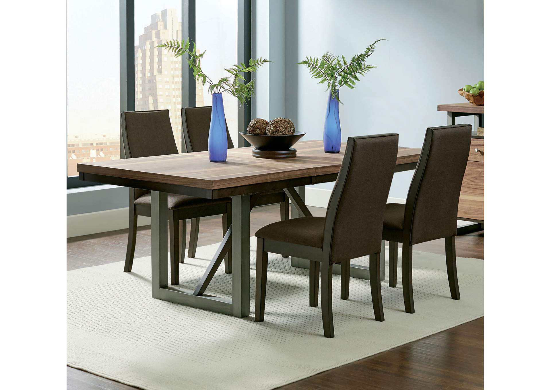 Spring Creek 5-piece Dining Room Set Natural Walnut and Rich Cocoa Brown,Coaster Furniture