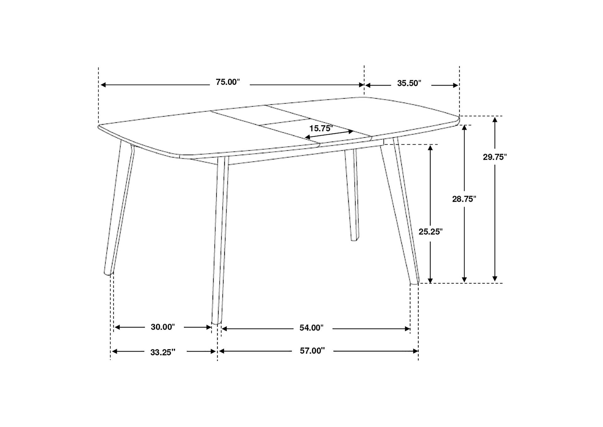 Redbridge Rectangular 5-piece Dining Set Natural Walnut,Coaster Furniture