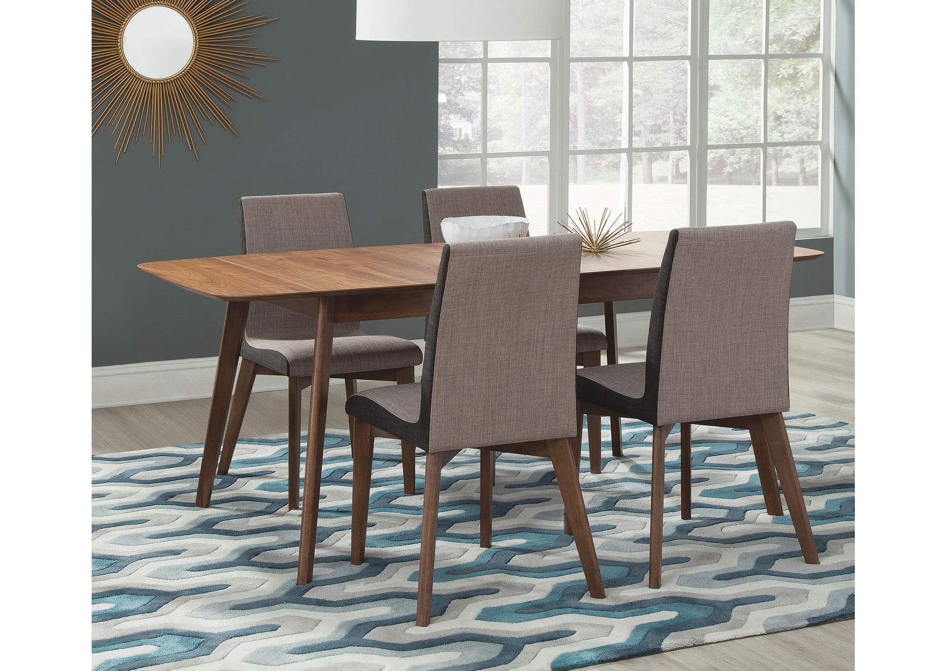 Redbridge 5-piece Dining Room Set Natural Walnut and Grey,Coaster Furniture