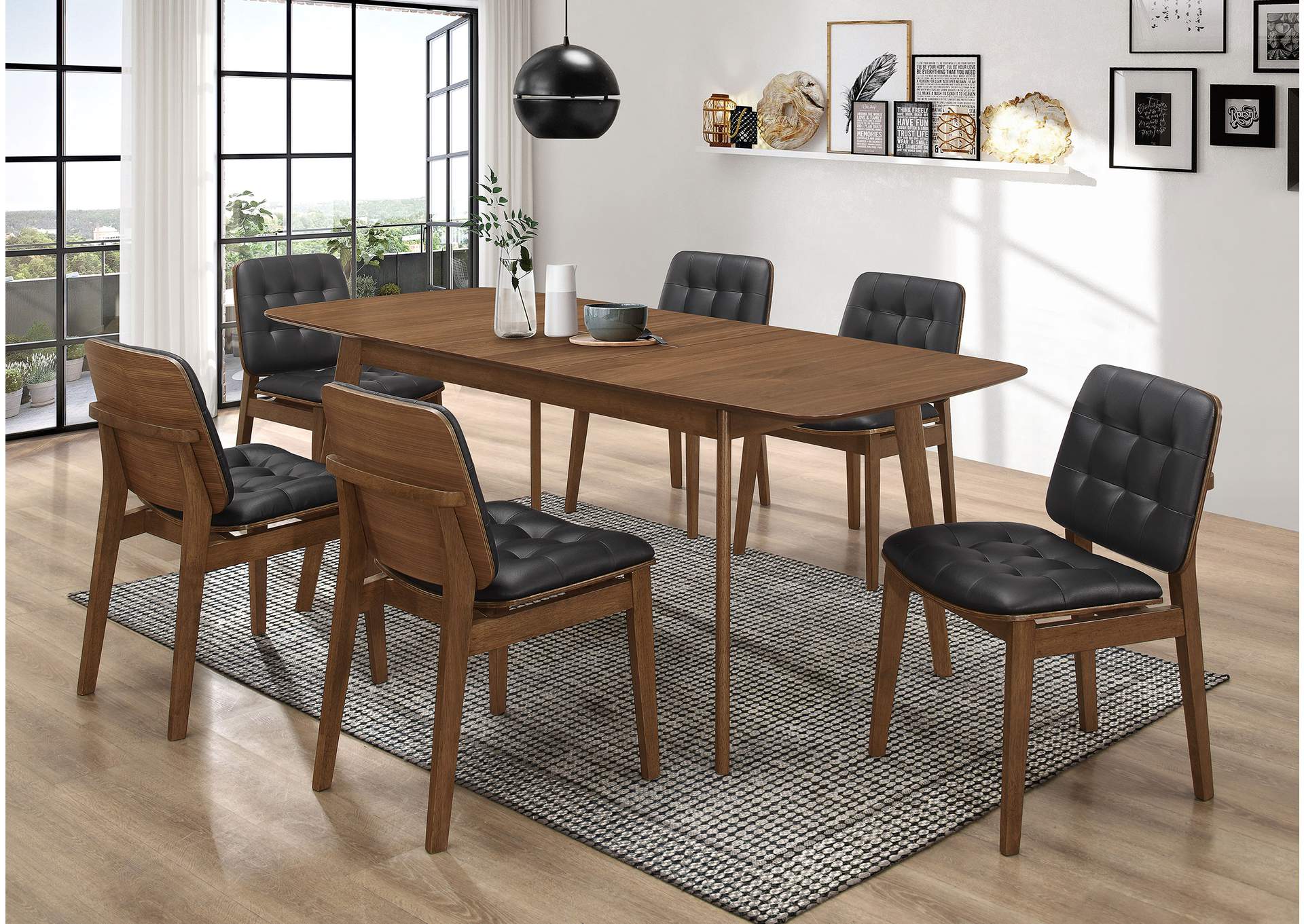 Redbridge Rectangular 7-piece Dining Set Natural Walnut,Coaster Furniture