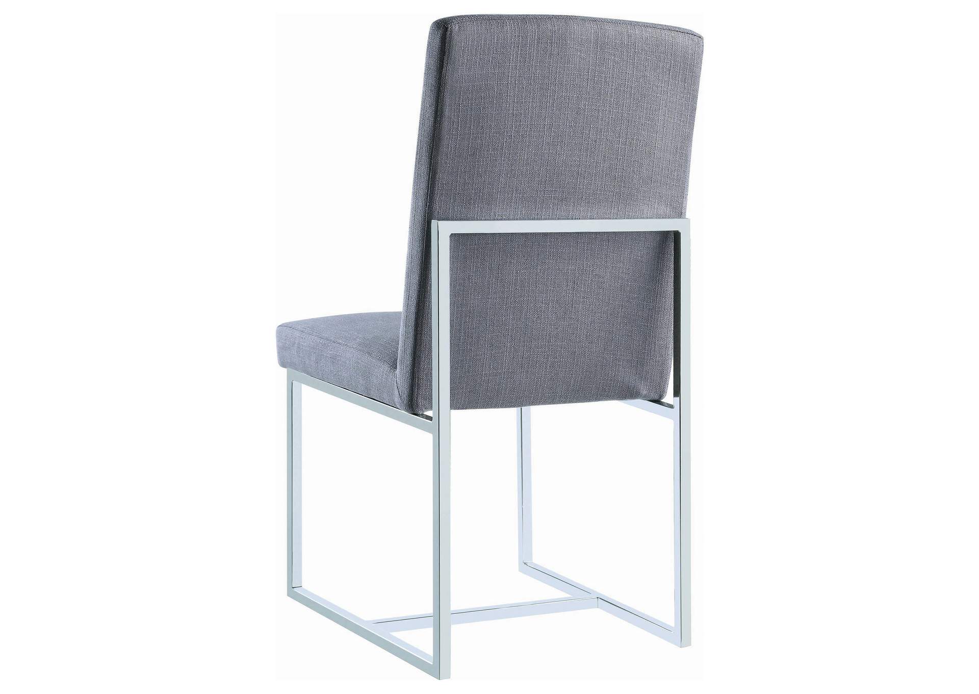 Mackinnon Upholstered Side Chairs Grey and Chrome (Set of 2),Coaster Furniture