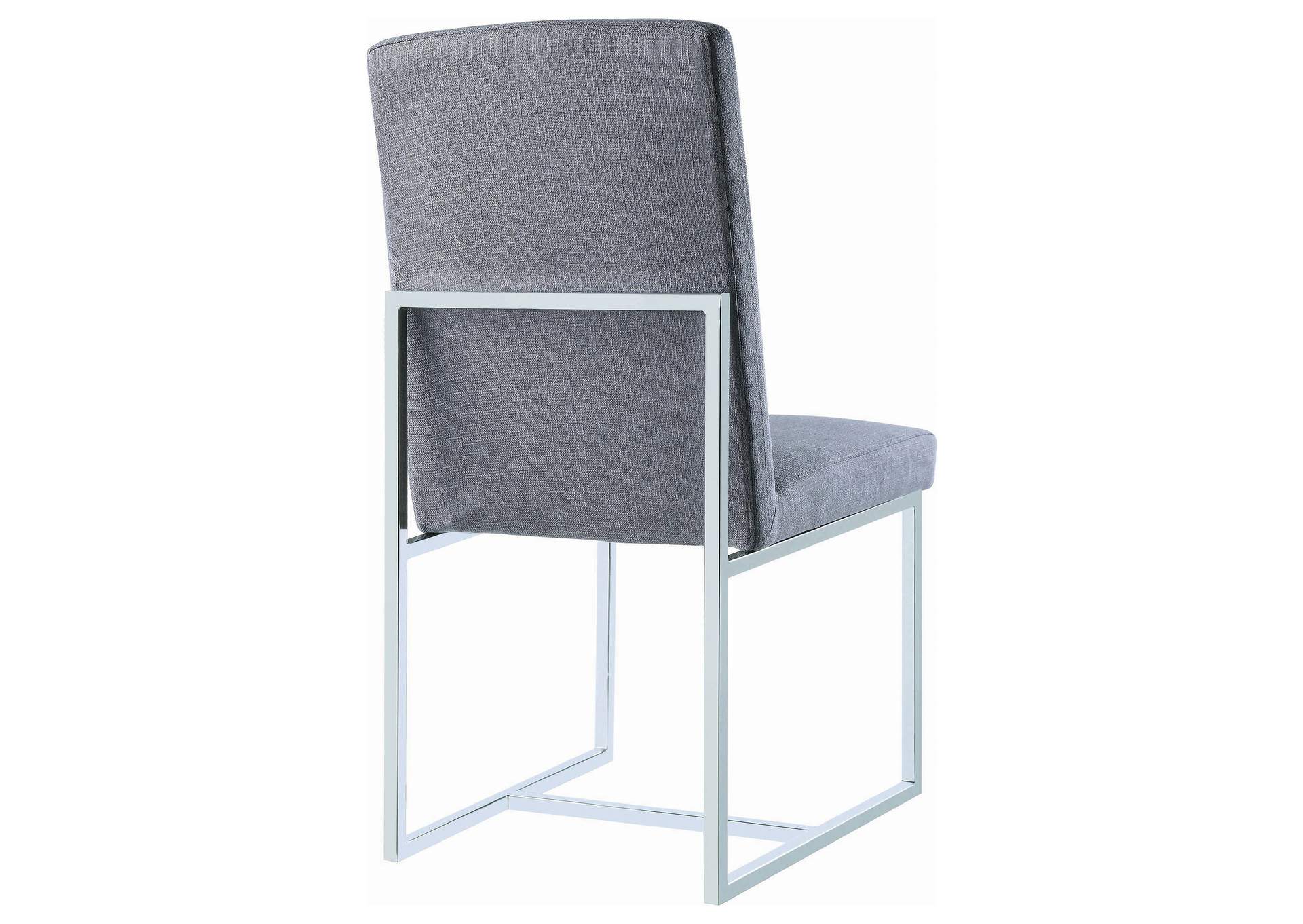 Mackinnon Upholstered Side Chairs Grey and Chrome (Set of 2),Coaster Furniture