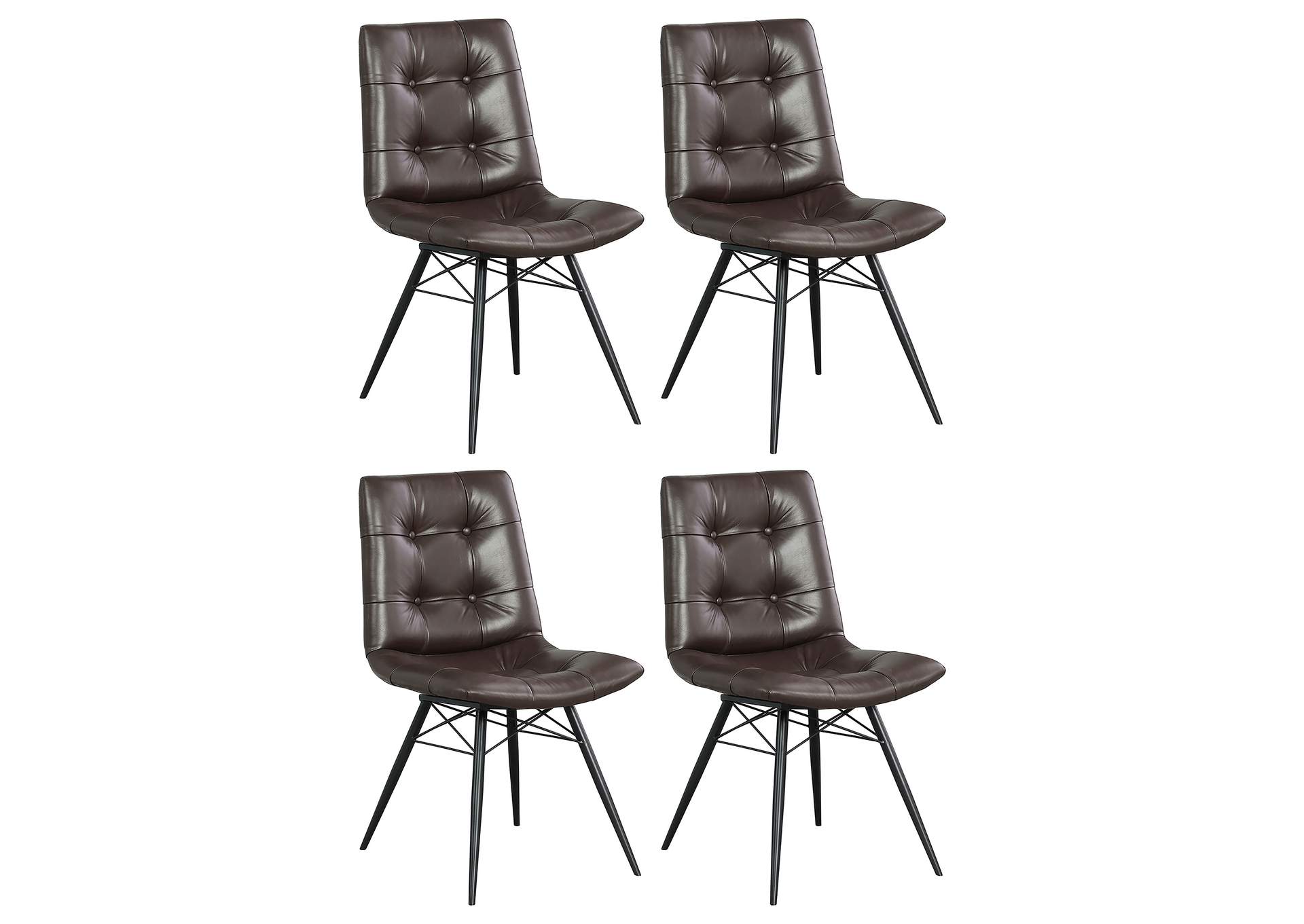 Aiken Upholstered Tufted Side Chairs Brown (Set of 4),Coaster Furniture