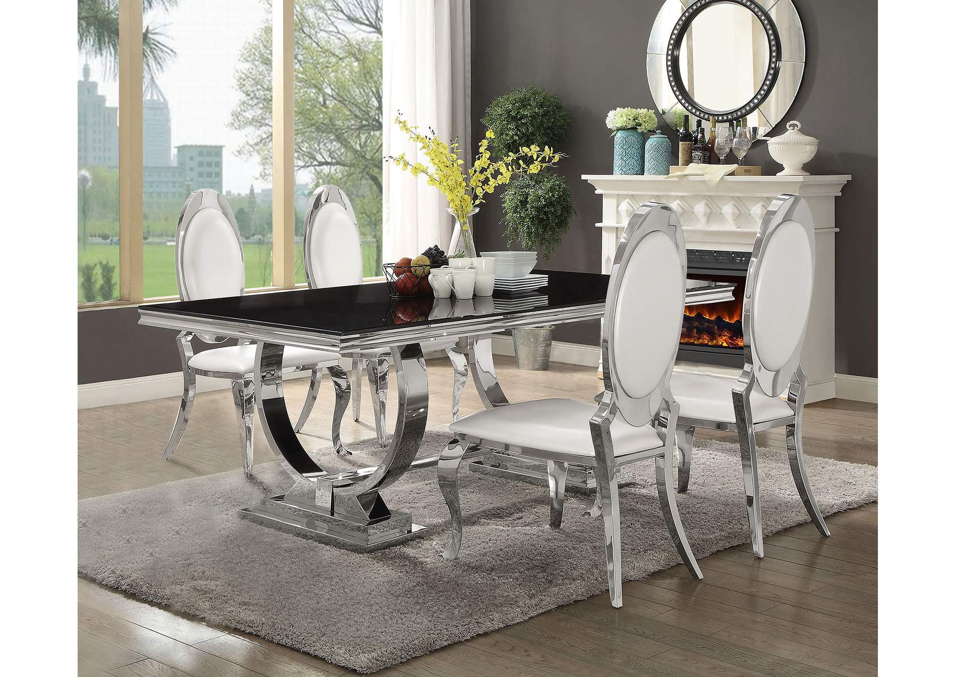 Antoine 5-piece Rectangular Dining Set Chrome,Coaster Furniture