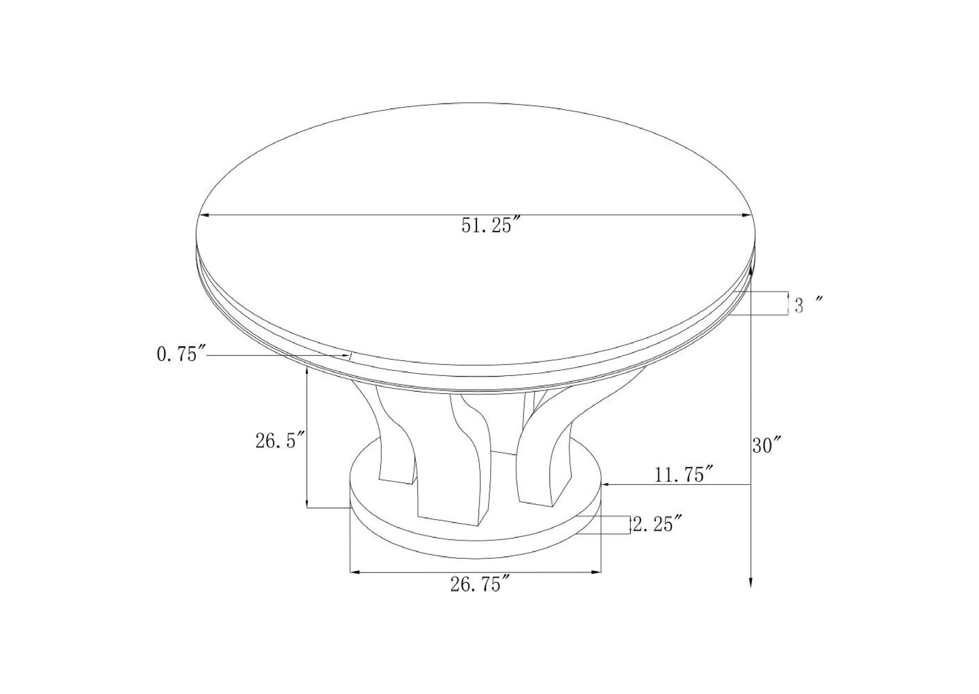 Anchorage Round Dining Table Chrome and Black,Coaster Furniture