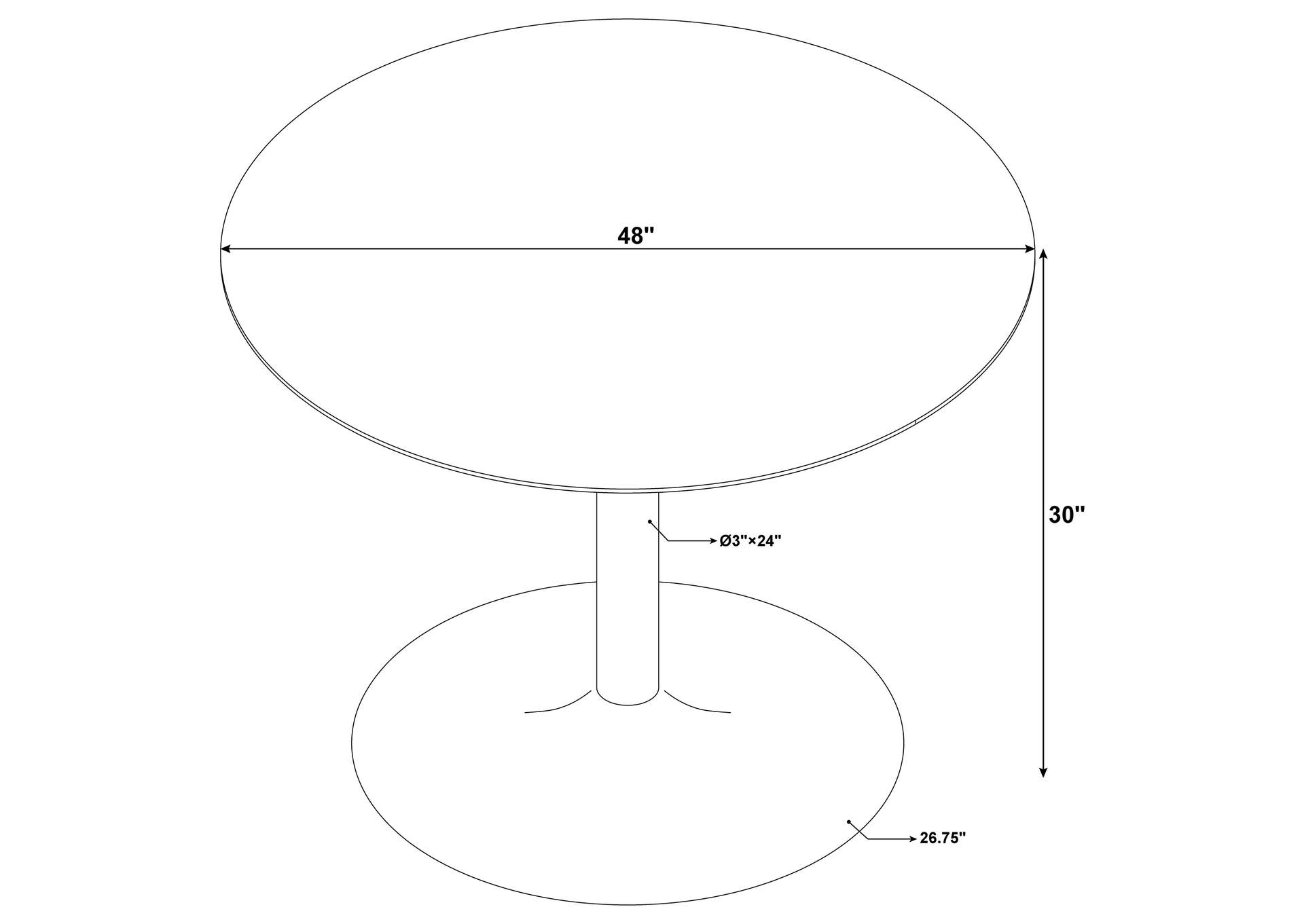 Bartole Round Dining Table White and Matte Black,Coaster Furniture