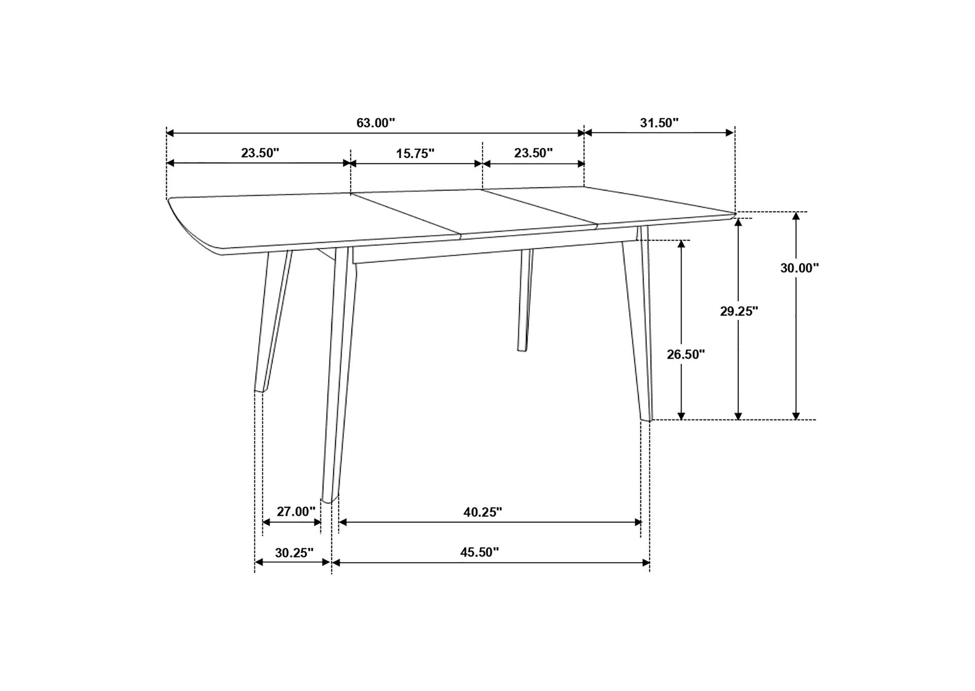 Alfredo Rectangular Dining Table Natural Walnut,Coaster Furniture