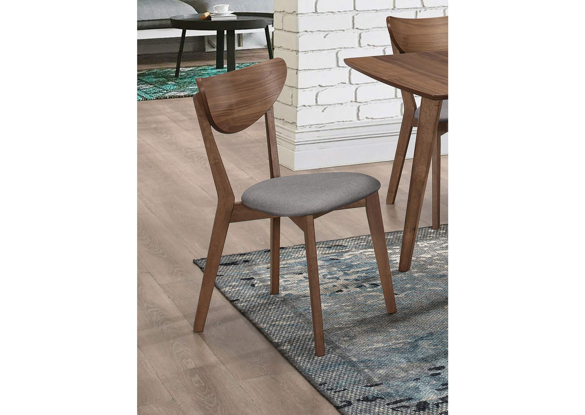 Alfredo Upholstered Dining Chairs Grey and Natural Walnut (Set of 2),Coaster Furniture