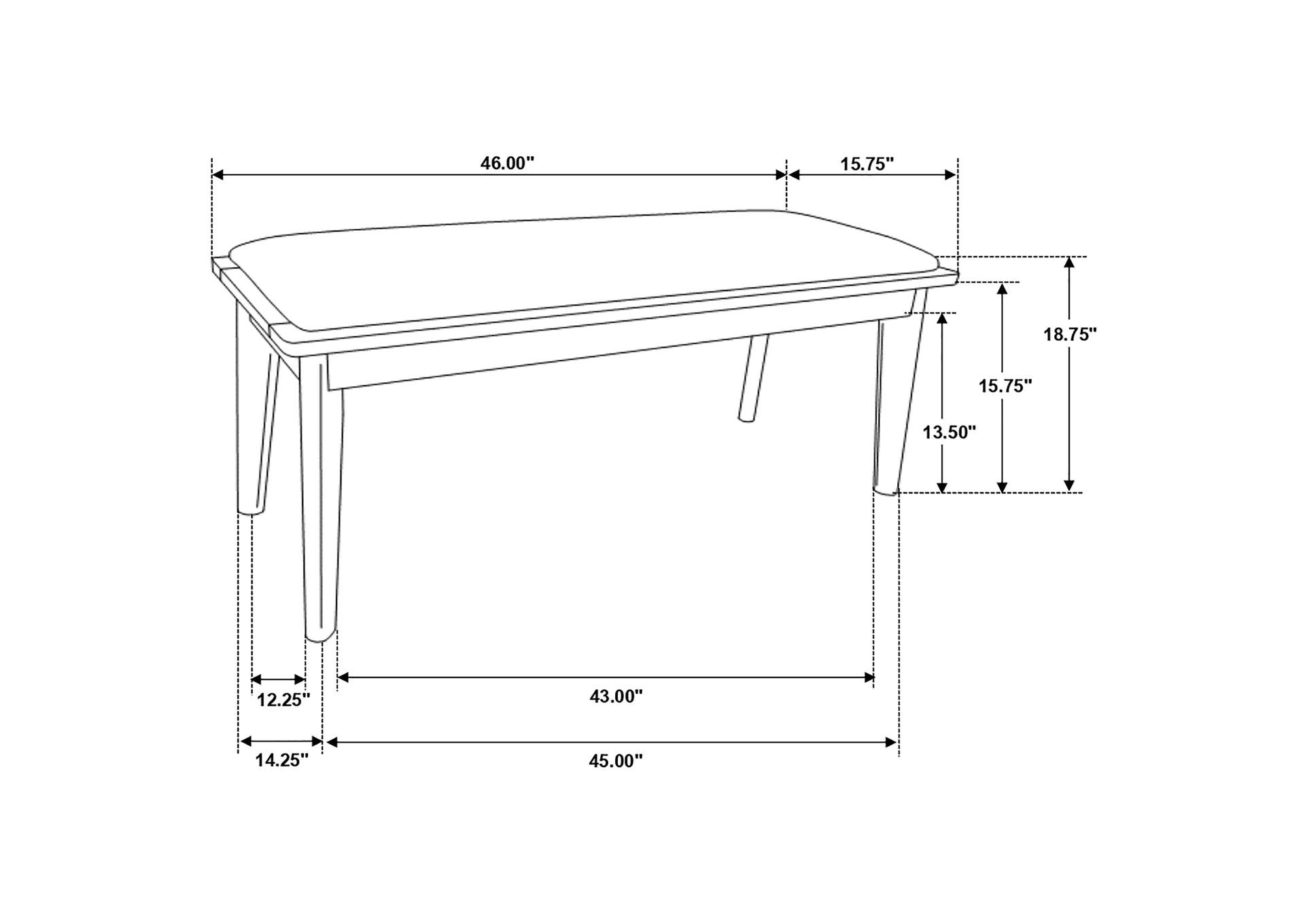 Alfredo Upholstered Dining Bench Grey and Natural Walnut,Coaster Furniture