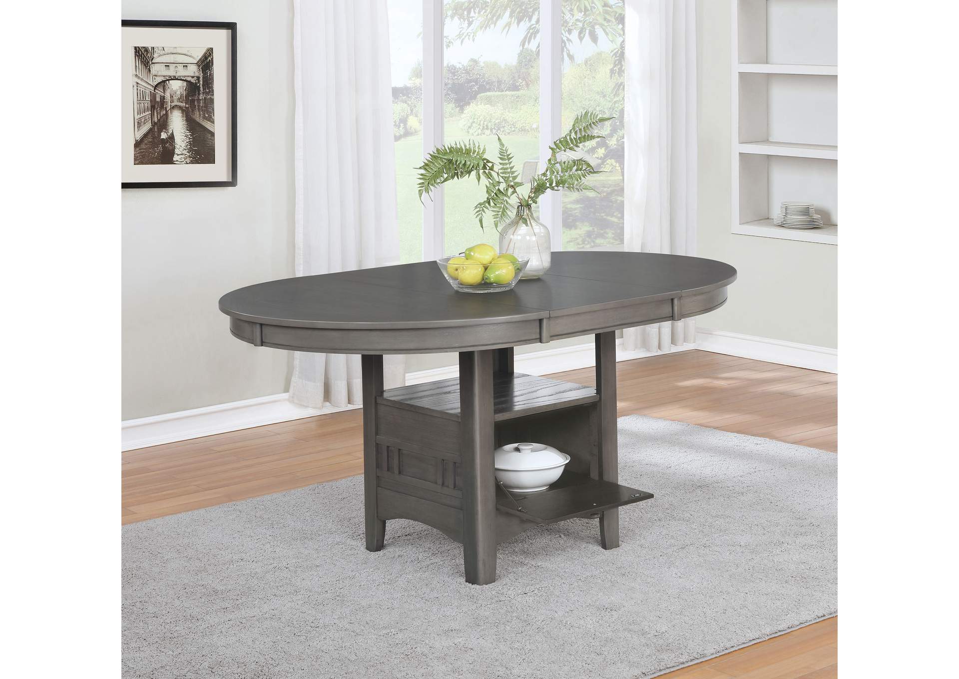 Lavon Dining Table with Storage Medium Grey,Coaster Furniture