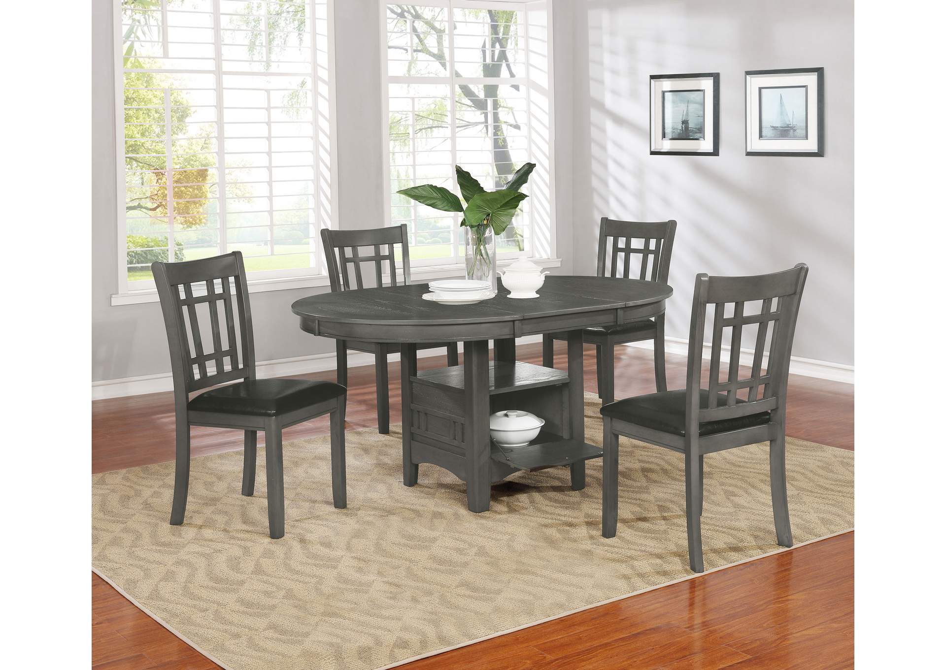 Lavon Dining Table with Storage Medium Grey,Coaster Furniture