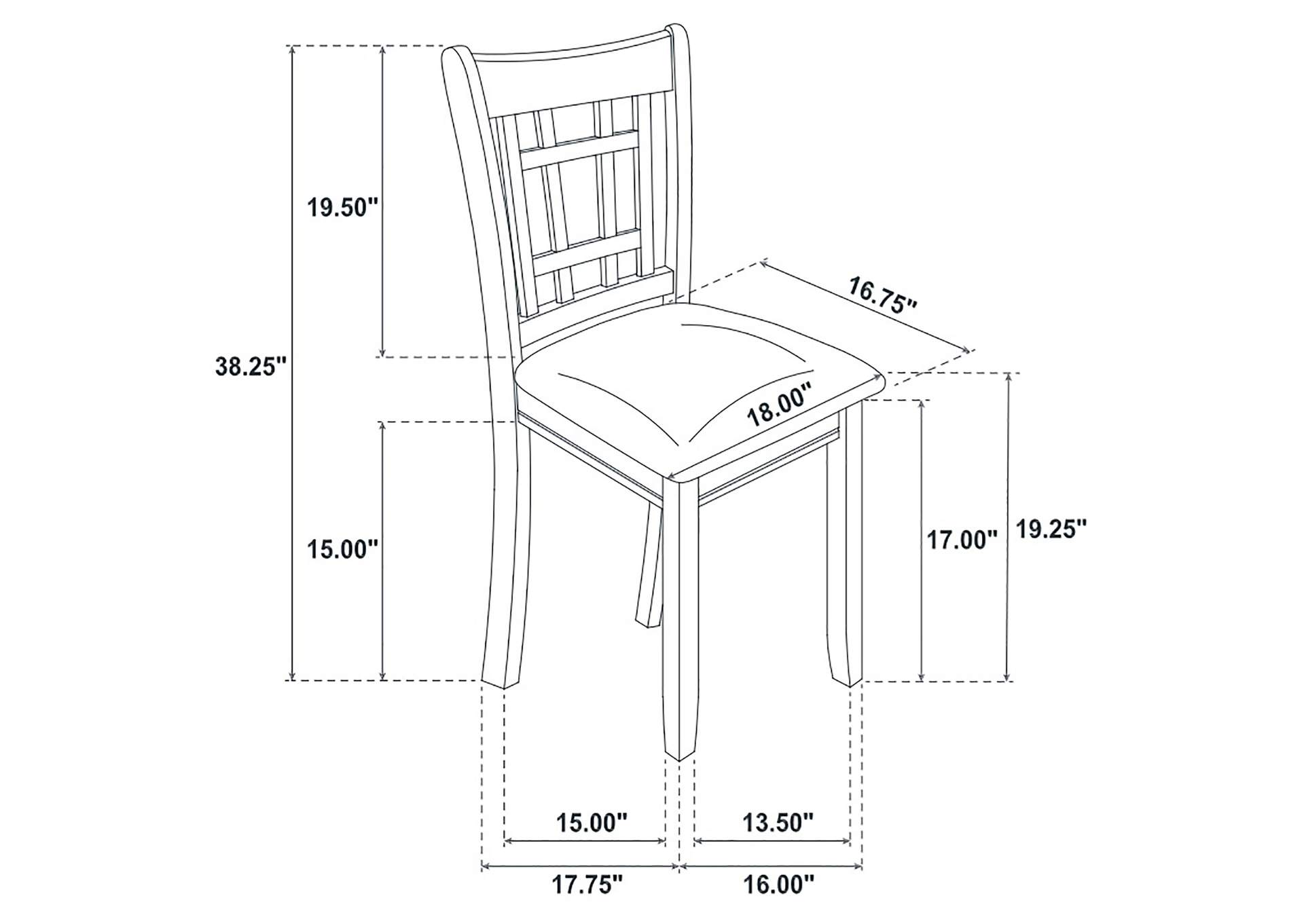 Lavon Padded Dining Side Chairs Espresso and Medium Grey (Set of 2),Coaster Furniture