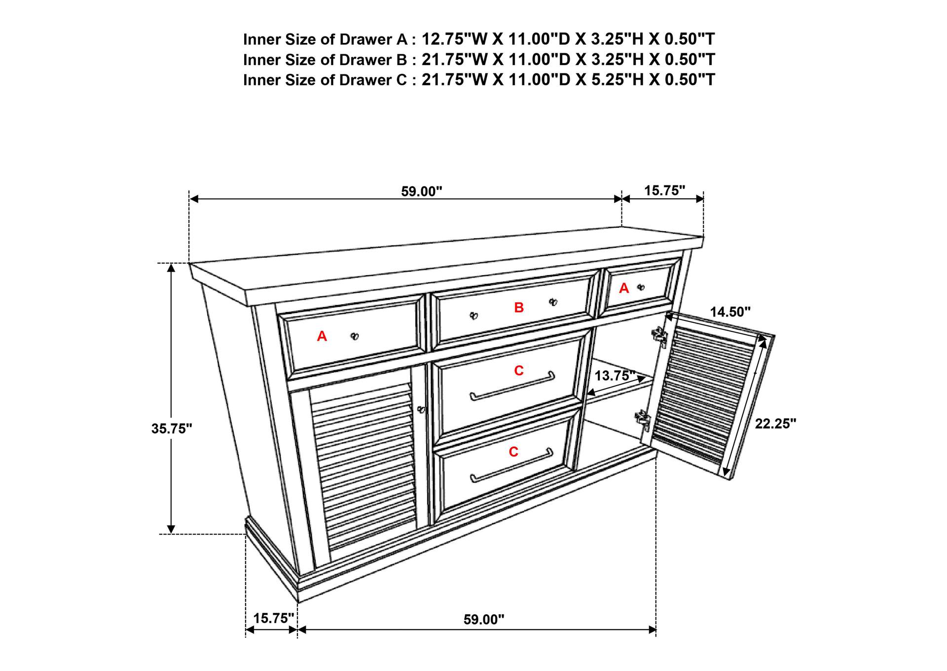 SIDEBOARD,Coaster Furniture