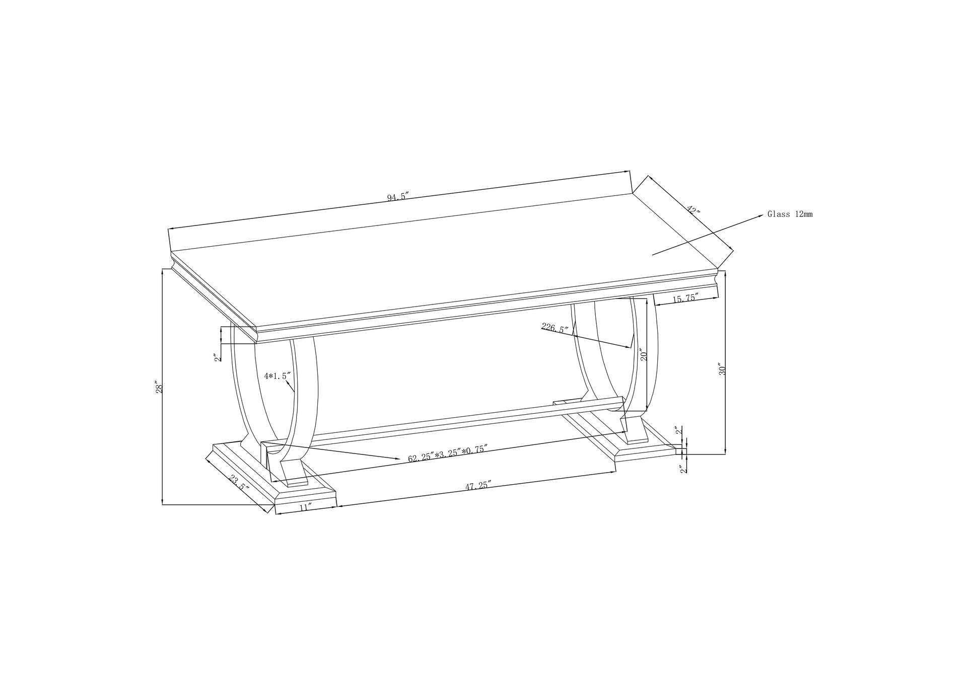 Antoine Rectangle Dining Table White and Chrome,Coaster Furniture