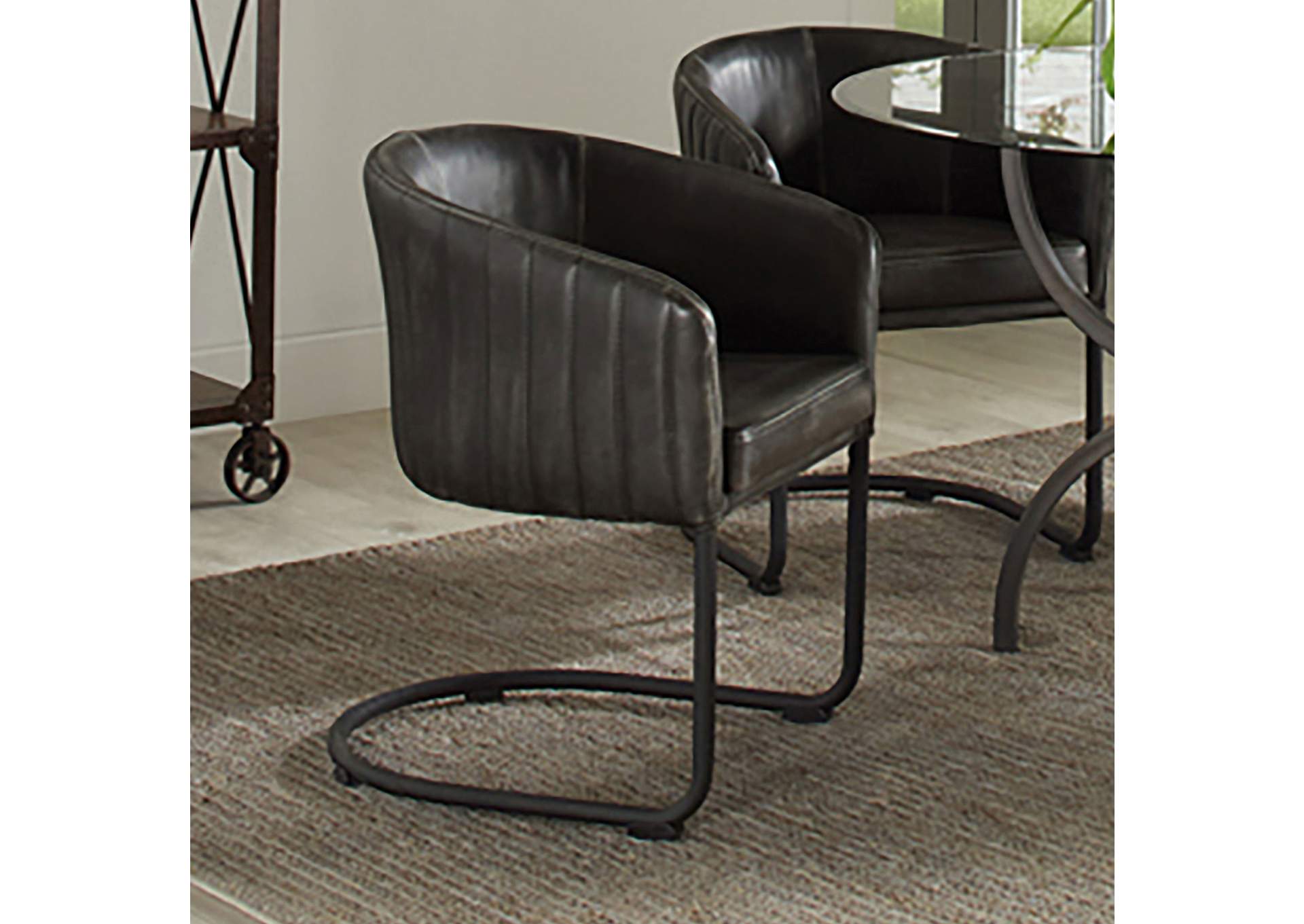 Banner Upholstered Dining Chair Anthracite and Matte Black,Coaster Furniture