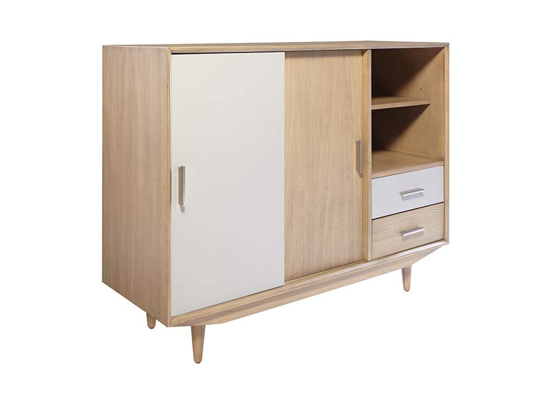Monroe Sliding Door 2-drawer Server Grey Oak,Coaster Furniture