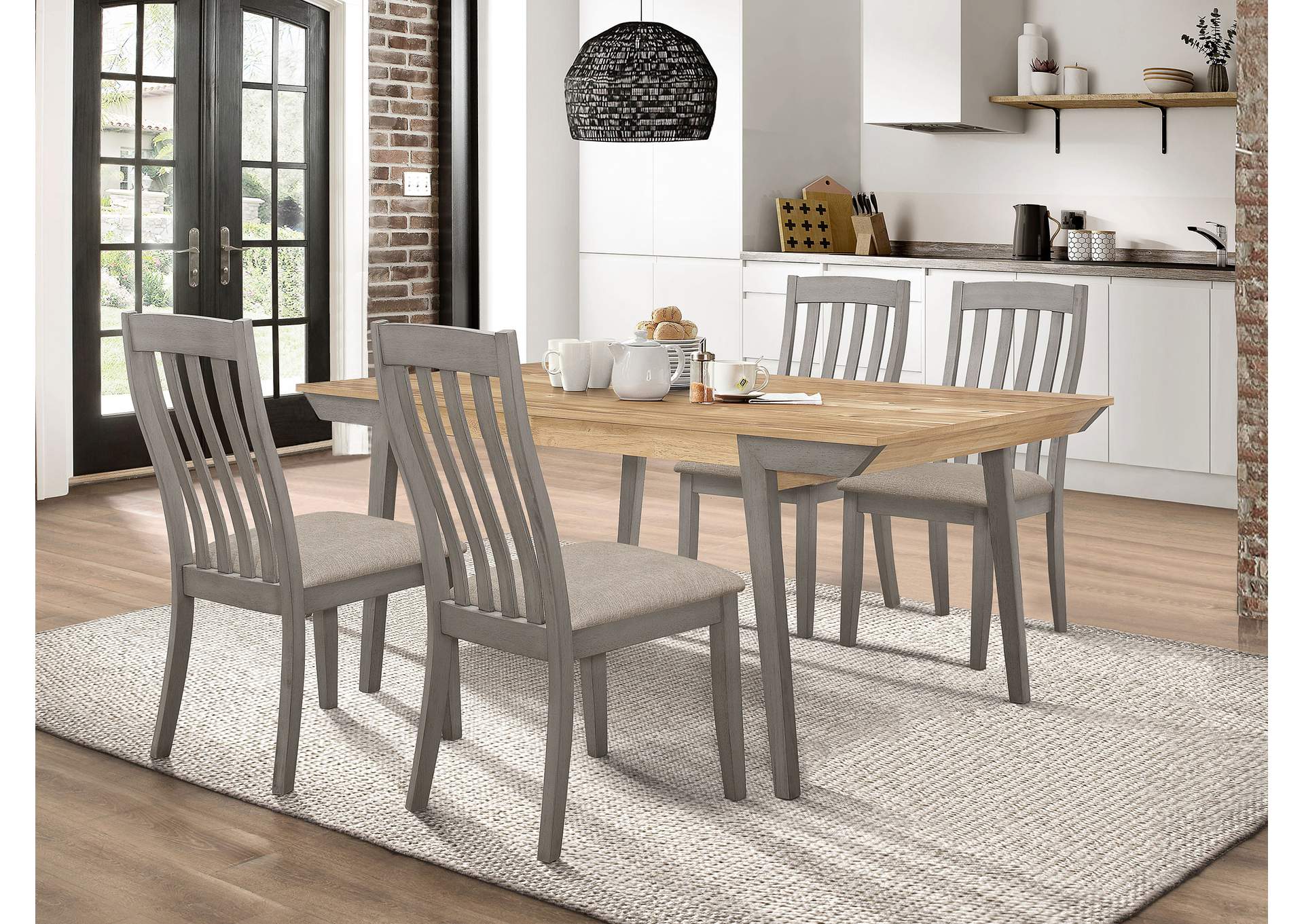 Nogales 5-piece Rectangle Dining Set Acacia and Coastal Grey,Coaster Furniture