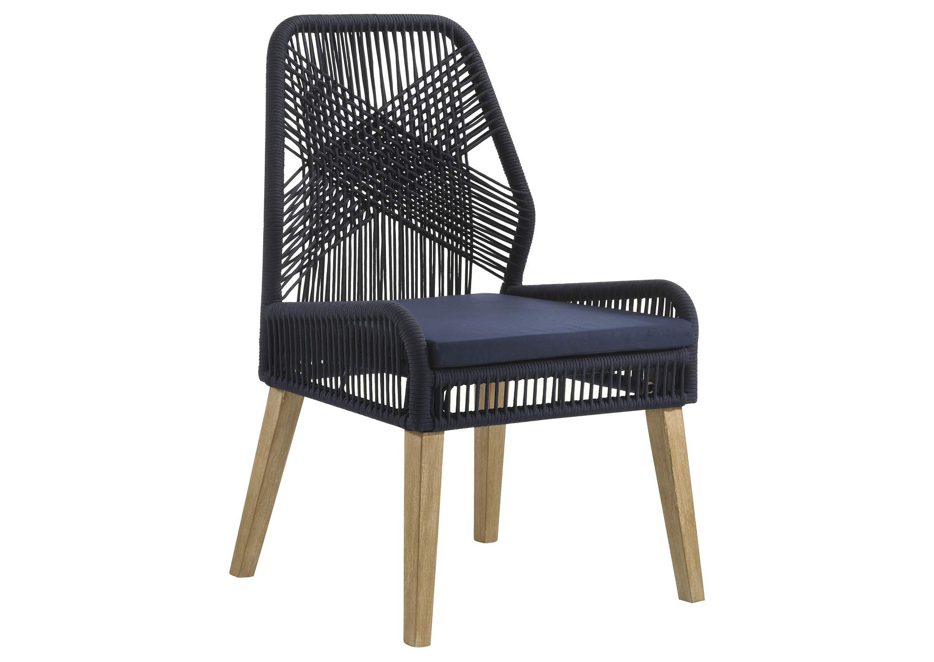 Nakia Woven Rope Dining Chairs Dark Navy (Set of 2),Coaster Furniture