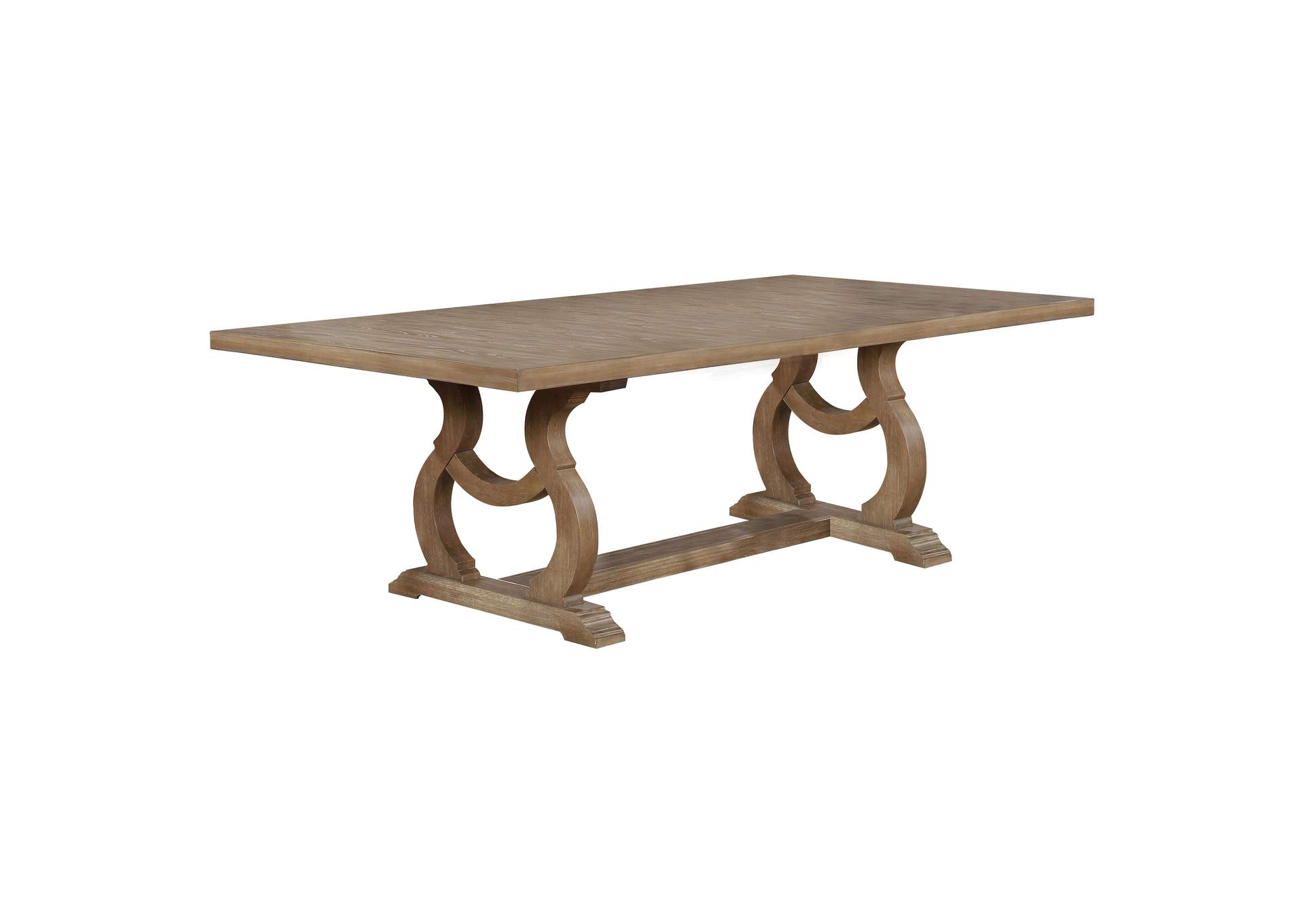 Brockway Cove Trestle Dining Table Barley Brown,Coaster Furniture