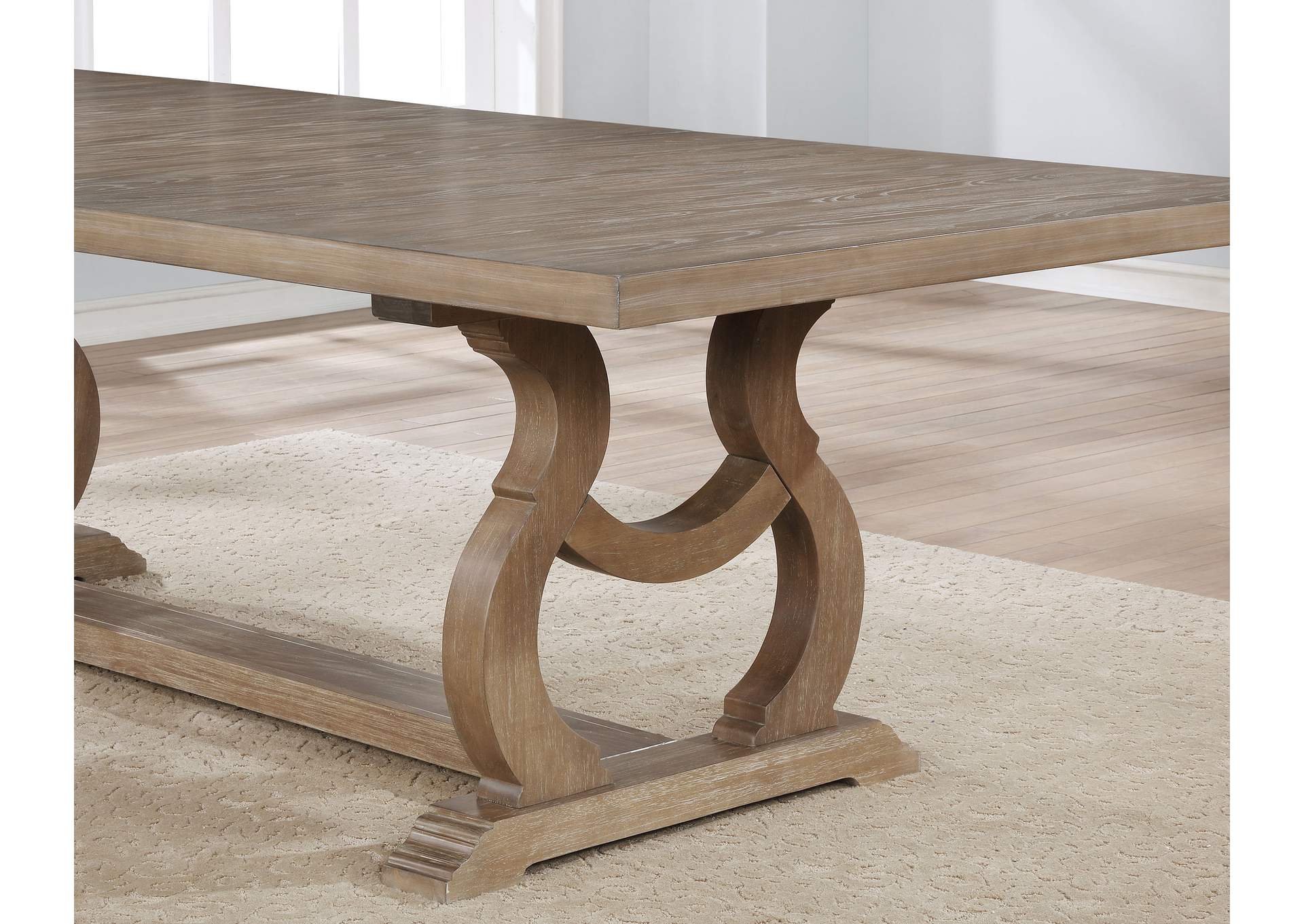 Brockway Cove Trestle Dining Table Barley Brown,Coaster Furniture