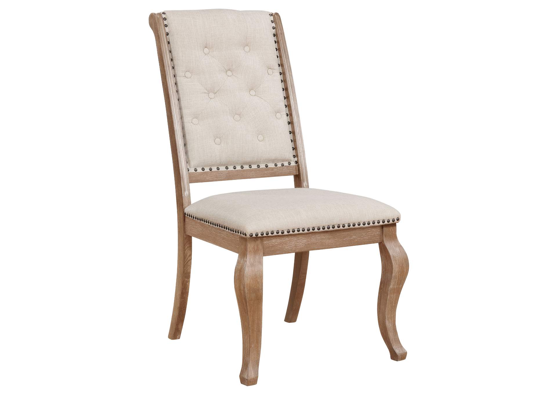 Brockway Cove Tufted Side Chairs Cream and Barley Brown (Set of 2),Coaster Furniture