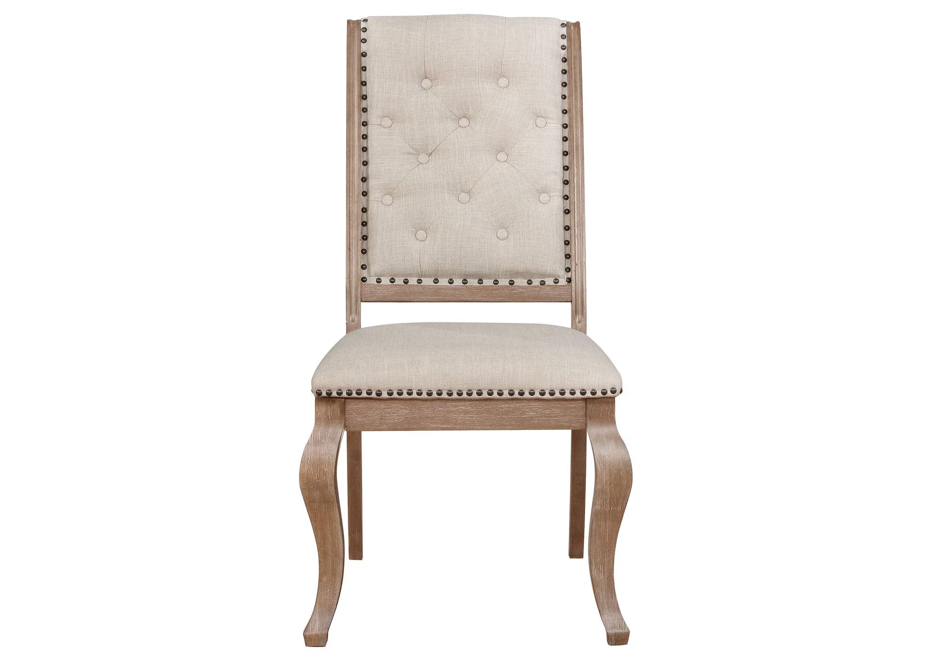 Brockway Cove Tufted Side Chairs Cream and Barley Brown (Set of 2),Coaster Furniture