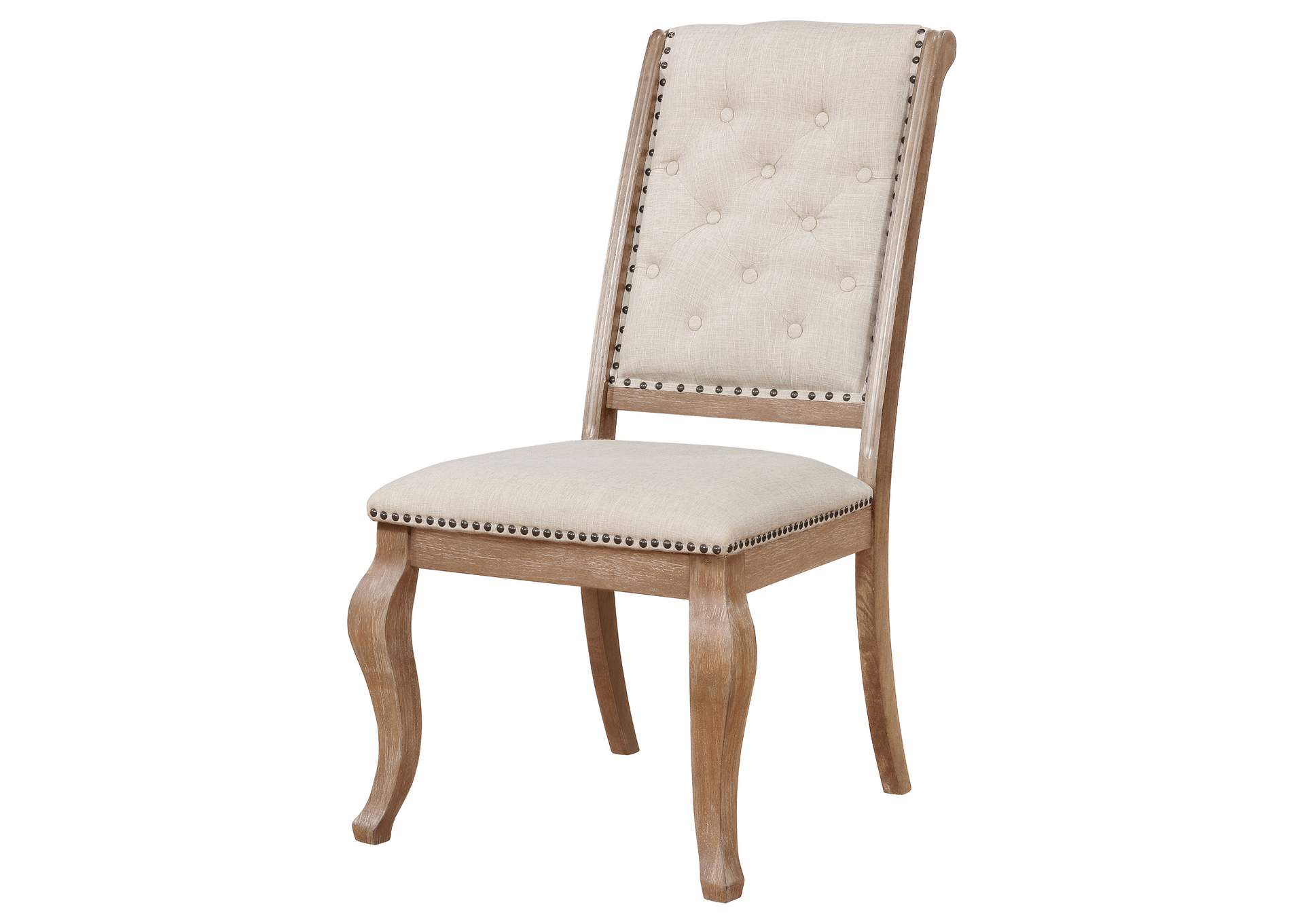 Brockway Cove Tufted Side Chairs Cream and Barley Brown (Set of 2),Coaster Furniture