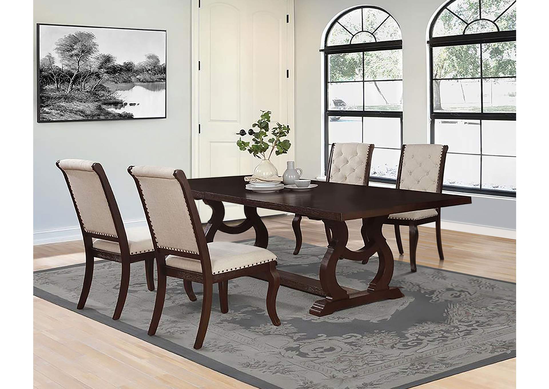 Brockway Rectangular Trestle Dining Set,Coaster Furniture