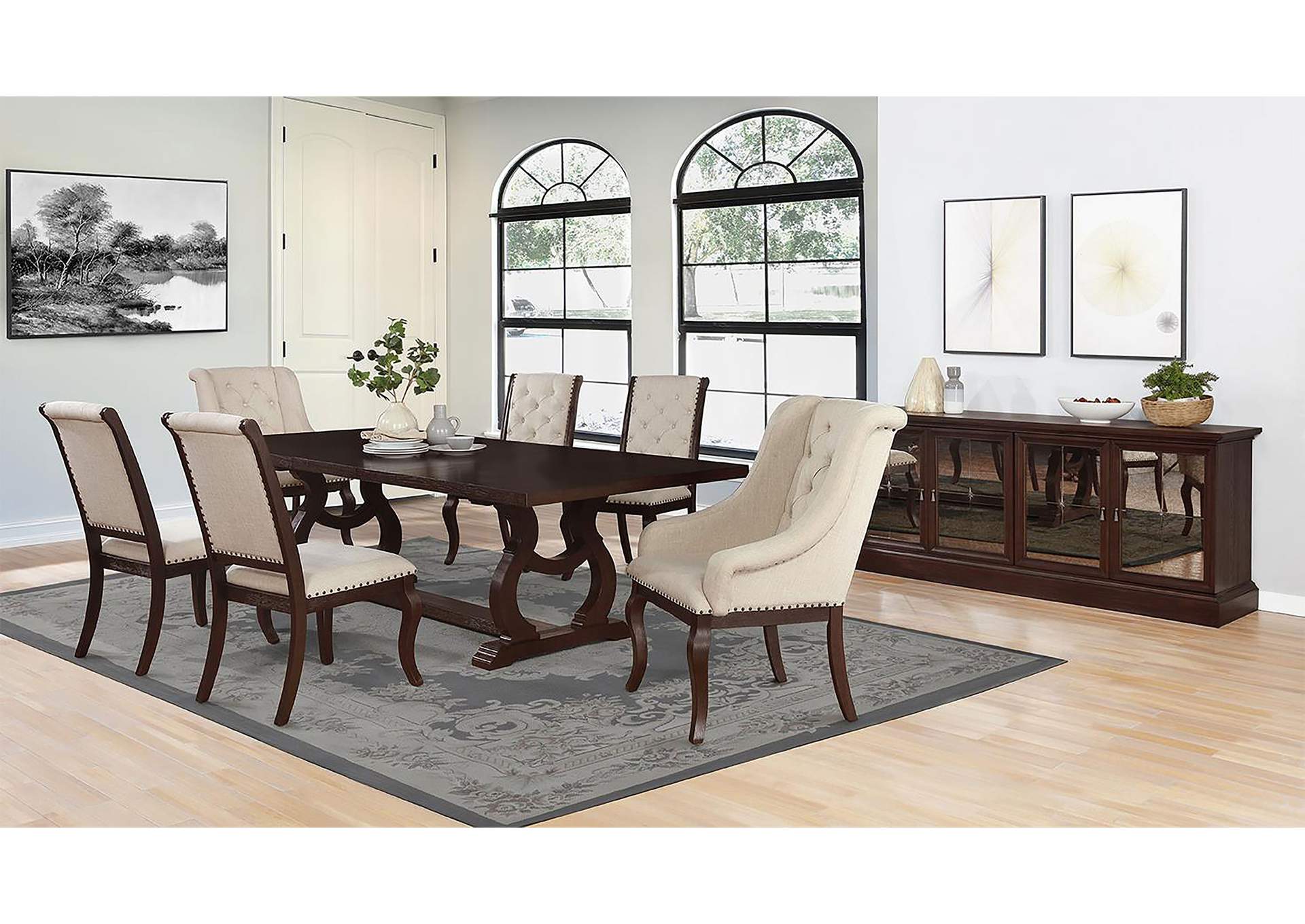 Brockway Cove Trestle Dining Table Antique Java,Coaster Furniture