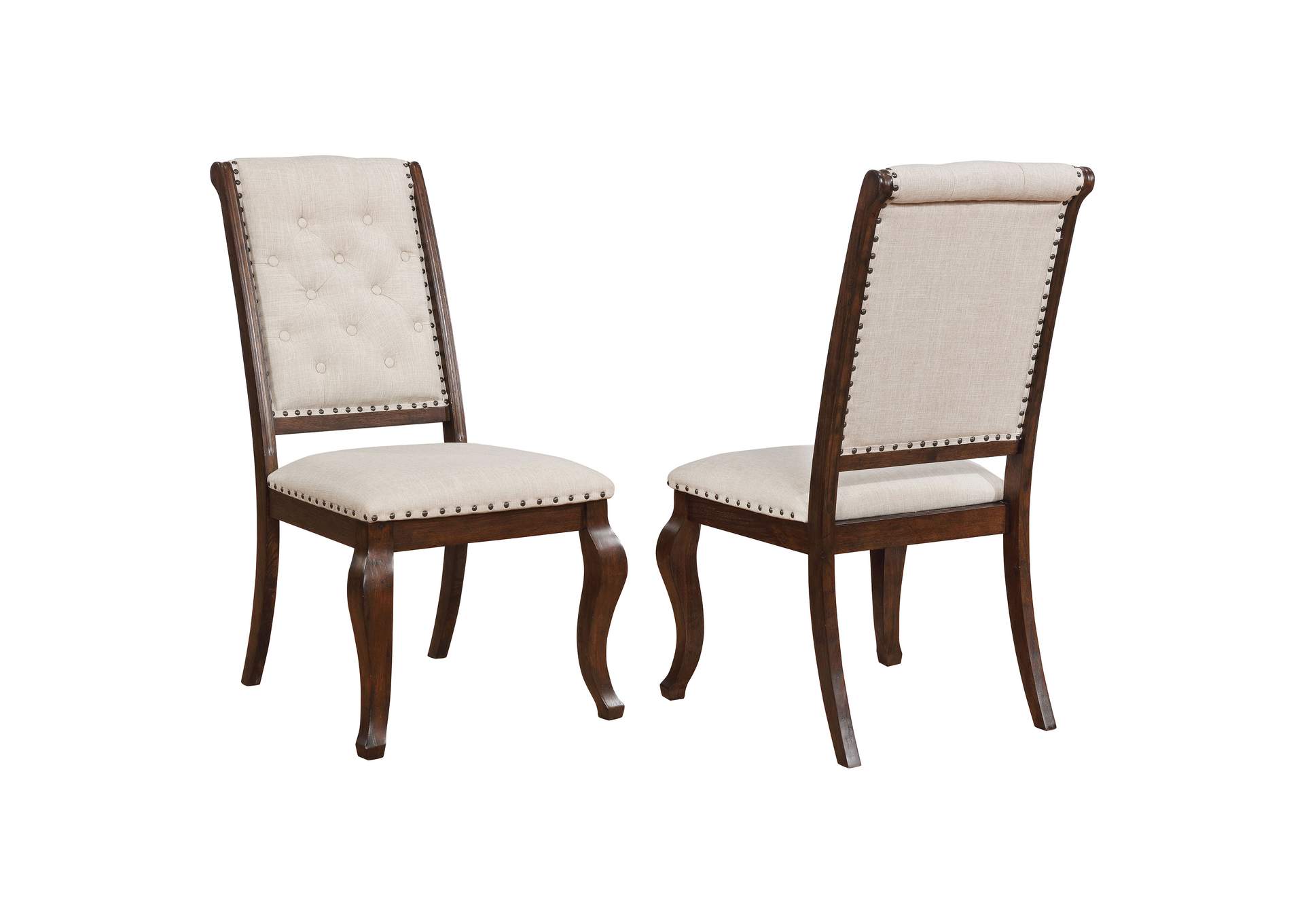 Brockway Cove Tufted Dining Chairs Cream and Antique Java (Set of 2),Coaster Furniture