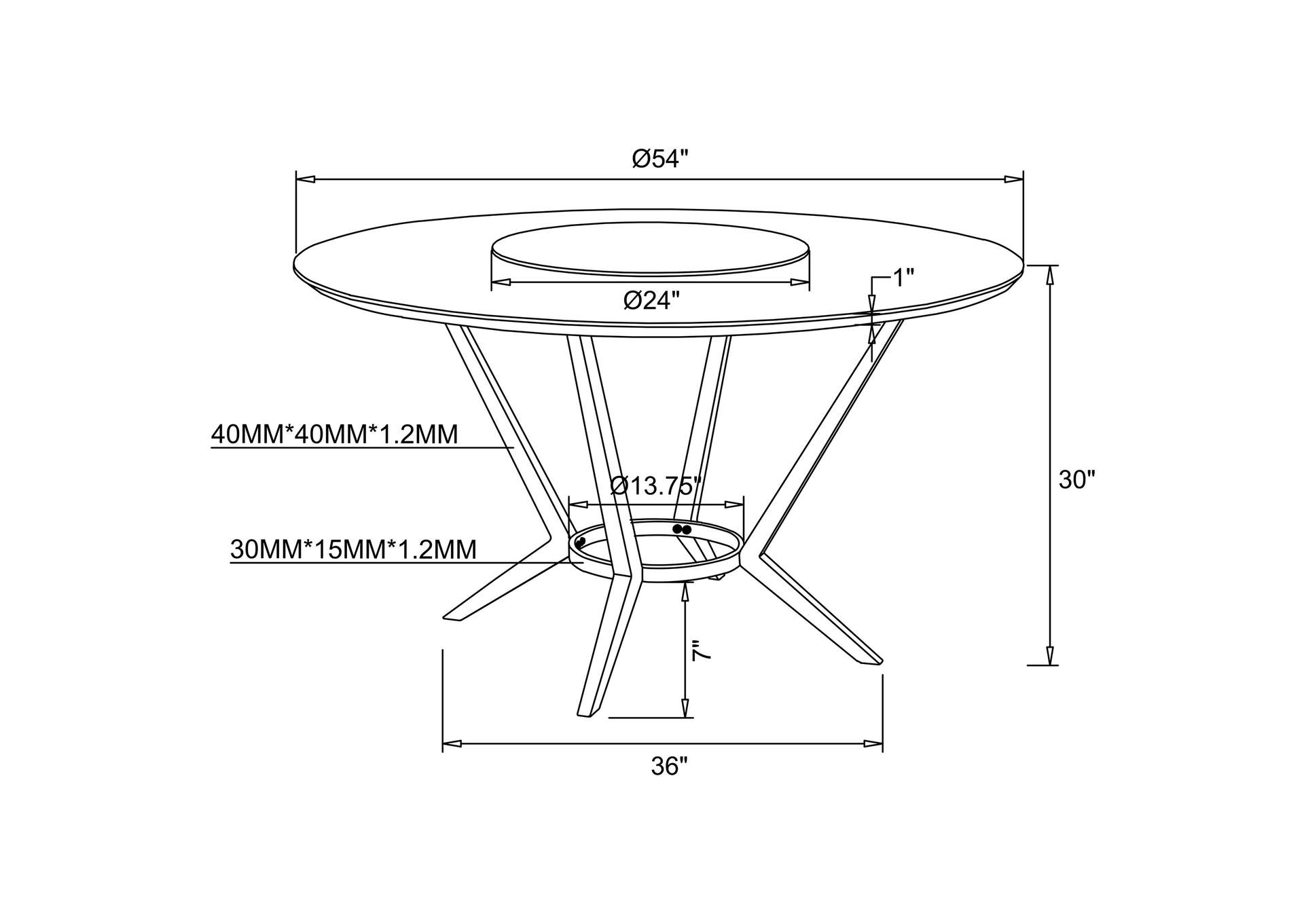 Abby Round Dining Table with Lazy Susan White and Chrome,Coaster Furniture