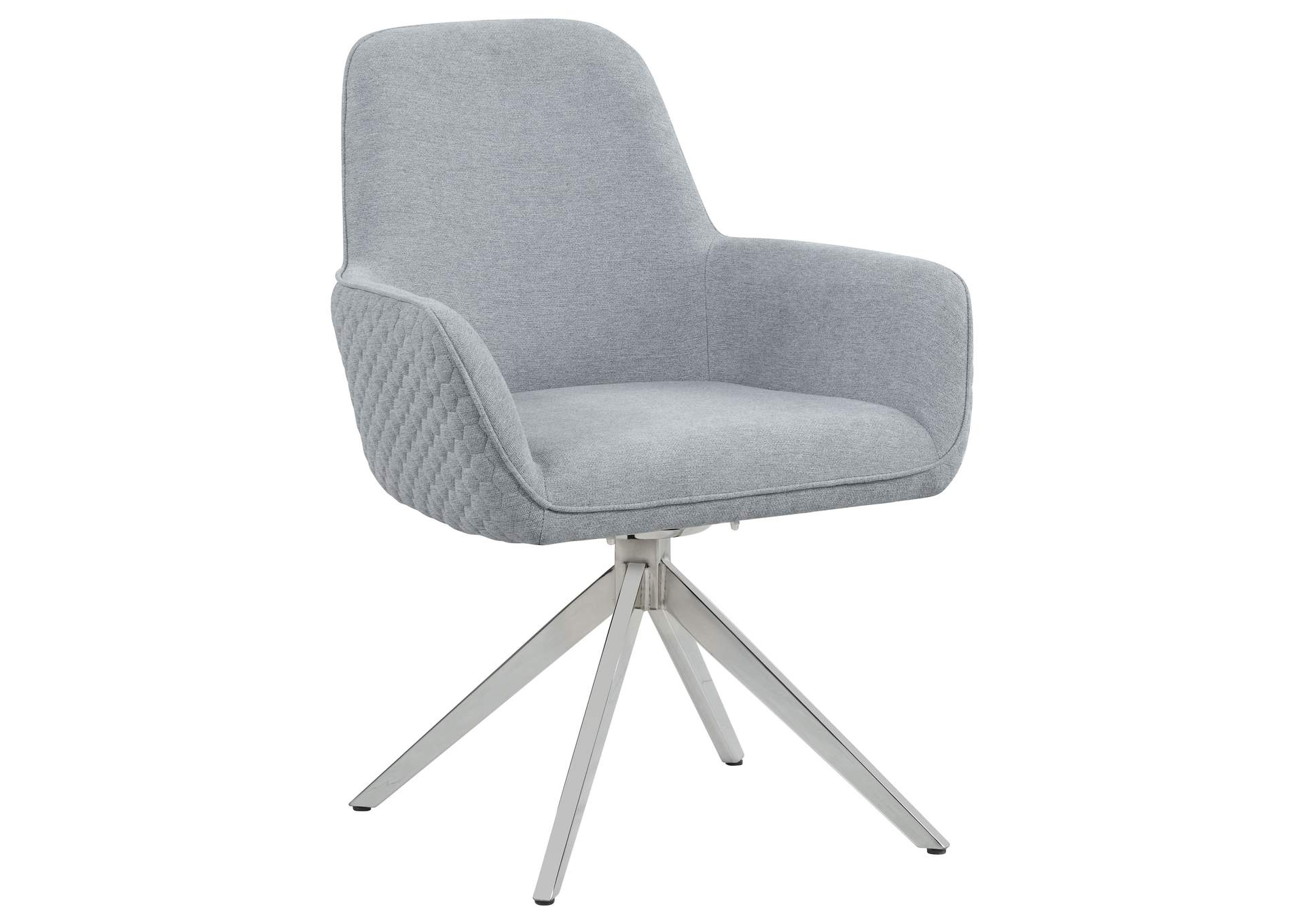 Abby Flare Arm Side Chair Light Grey and Chrome,Coaster Furniture