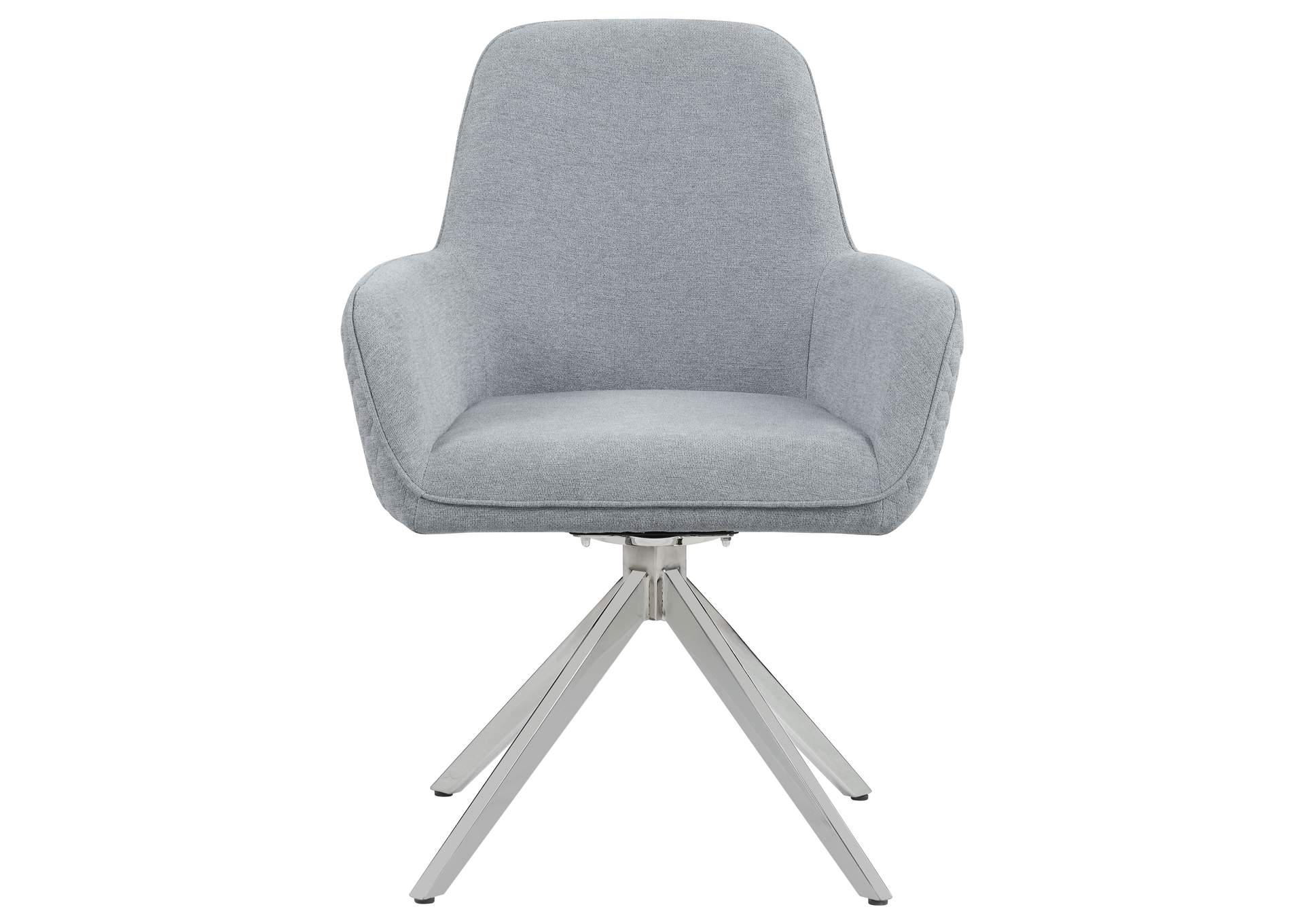 Abby Flare Arm Side Chair Light Grey and Chrome,Coaster Furniture