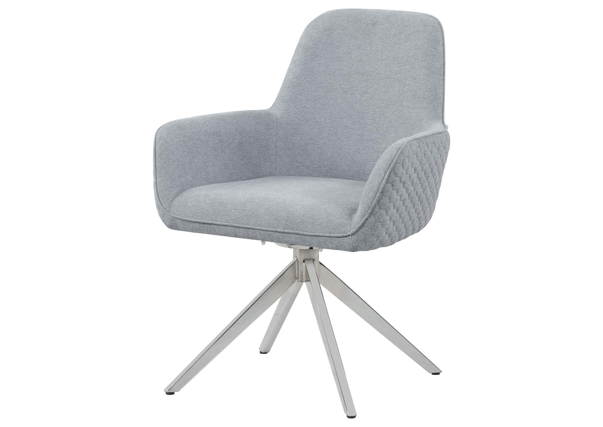 Abby Flare Arm Side Chair Light Grey and Chrome,Coaster Furniture