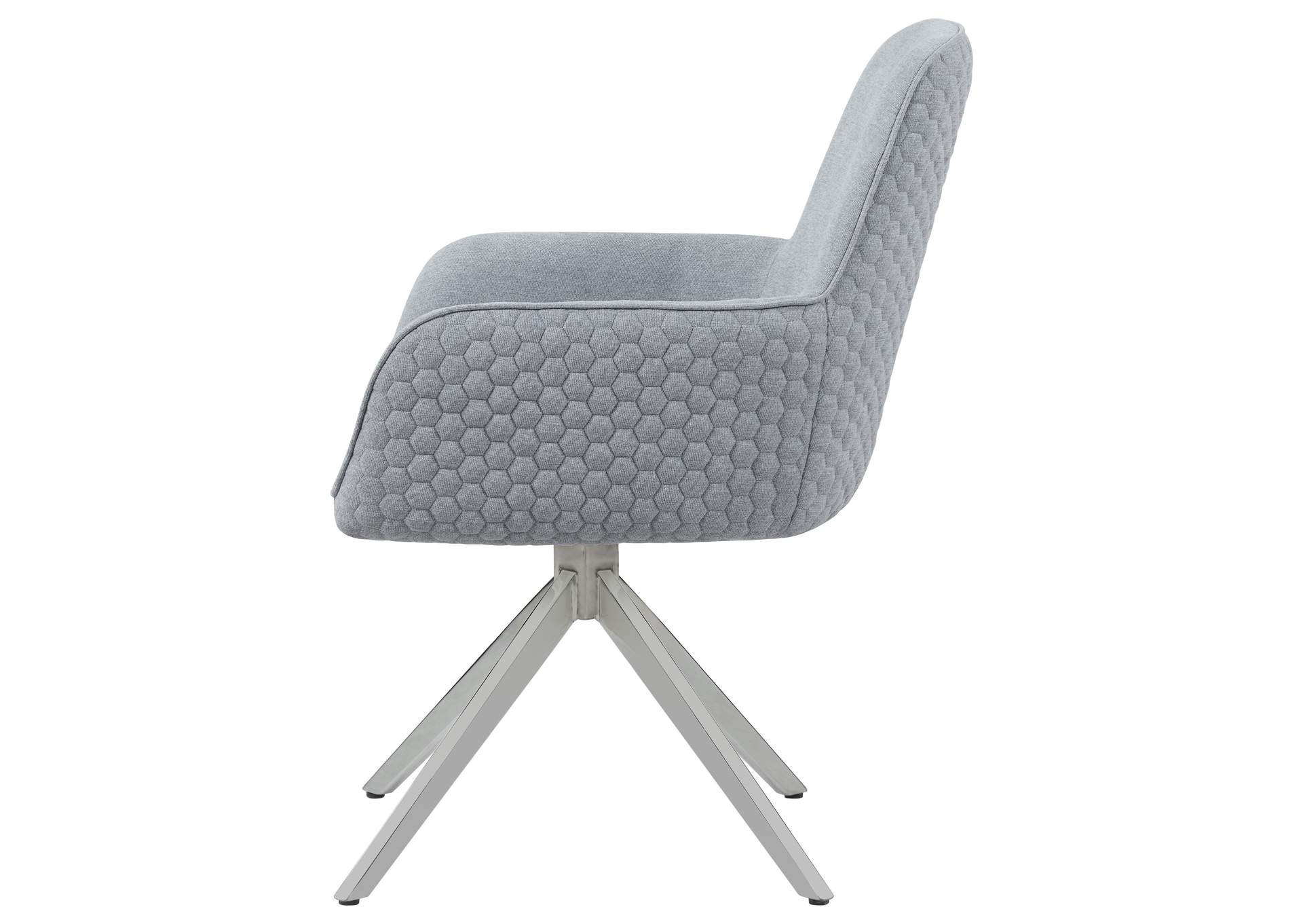 Abby Flare Arm Side Chair Light Grey and Chrome,Coaster Furniture