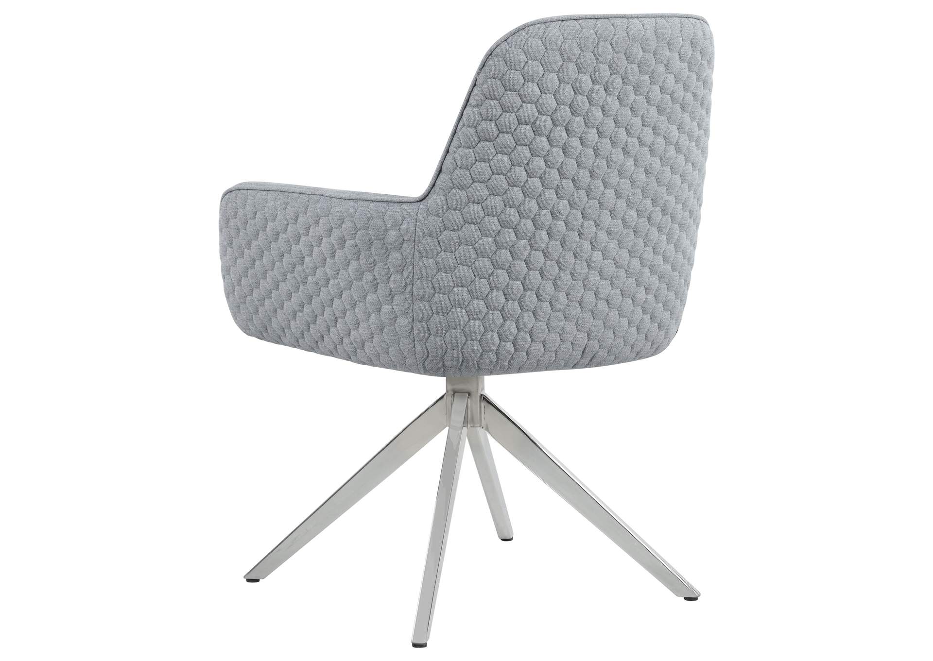 Abby Flare Arm Side Chair Light Grey and Chrome,Coaster Furniture