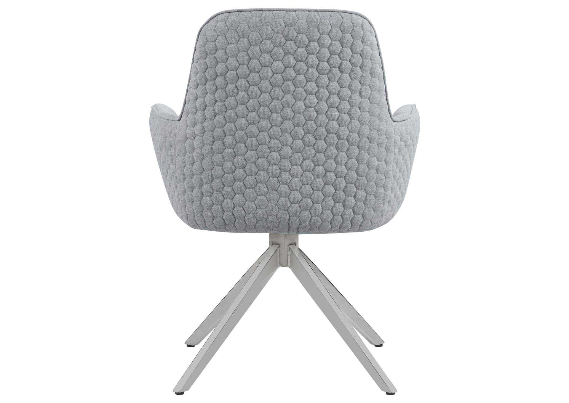 Abby Flare Arm Side Chair Light Grey and Chrome,Coaster Furniture