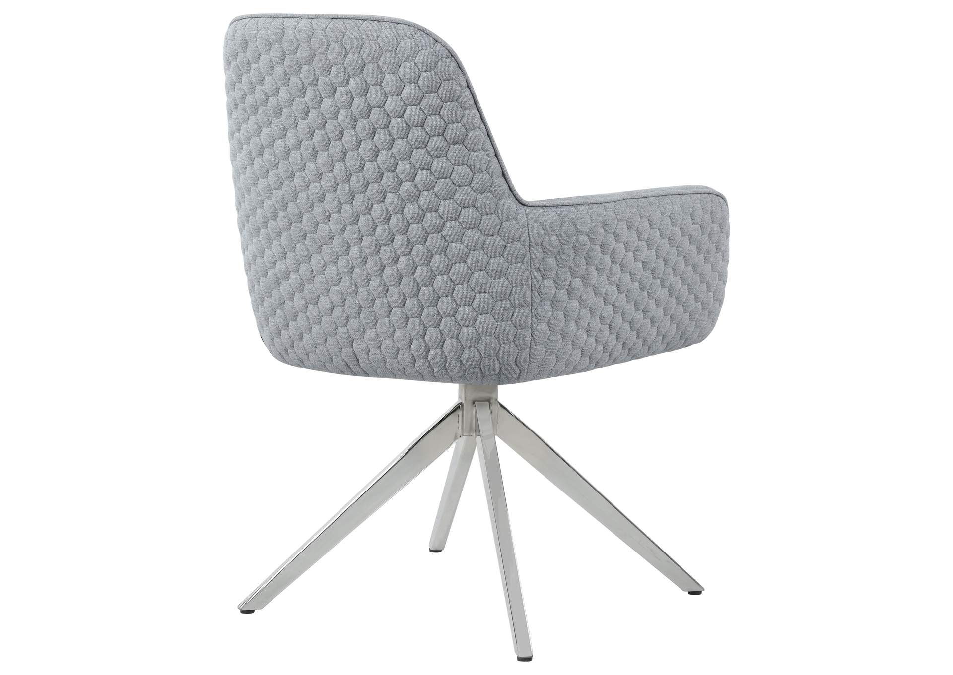 Abby Flare Arm Side Chair Light Grey and Chrome,Coaster Furniture