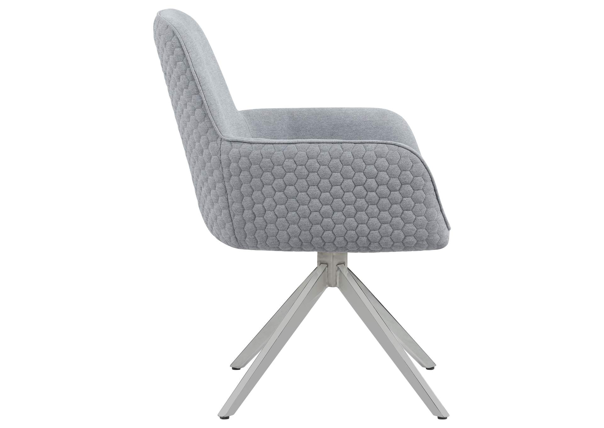 Abby Flare Arm Side Chair Light Grey and Chrome,Coaster Furniture