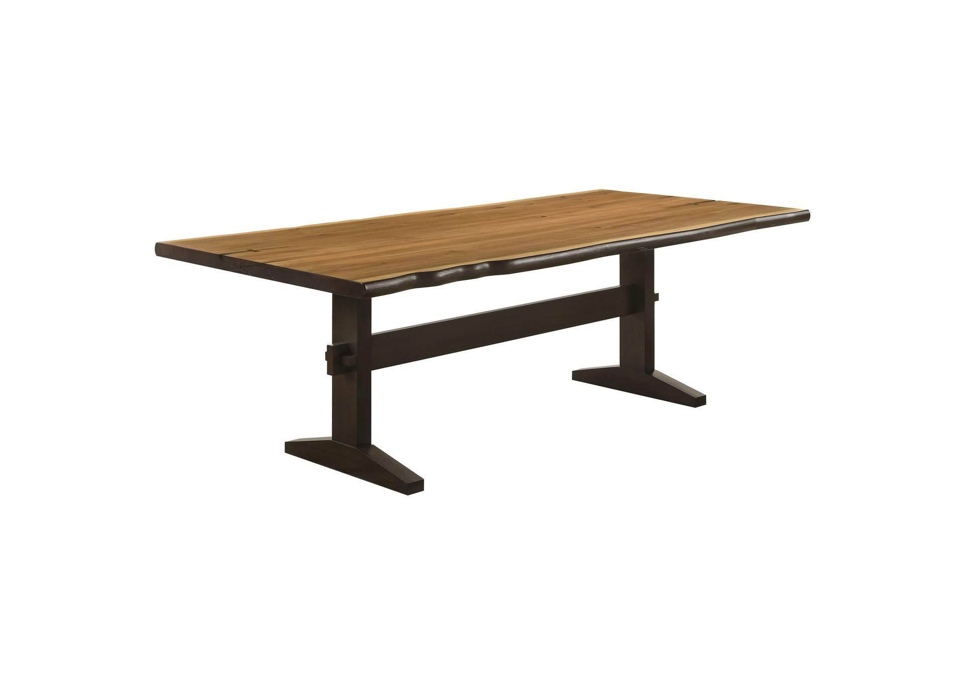 Bexley Rectangular Live Edge Dining Set Natural Honey and Espresso,Coaster Furniture