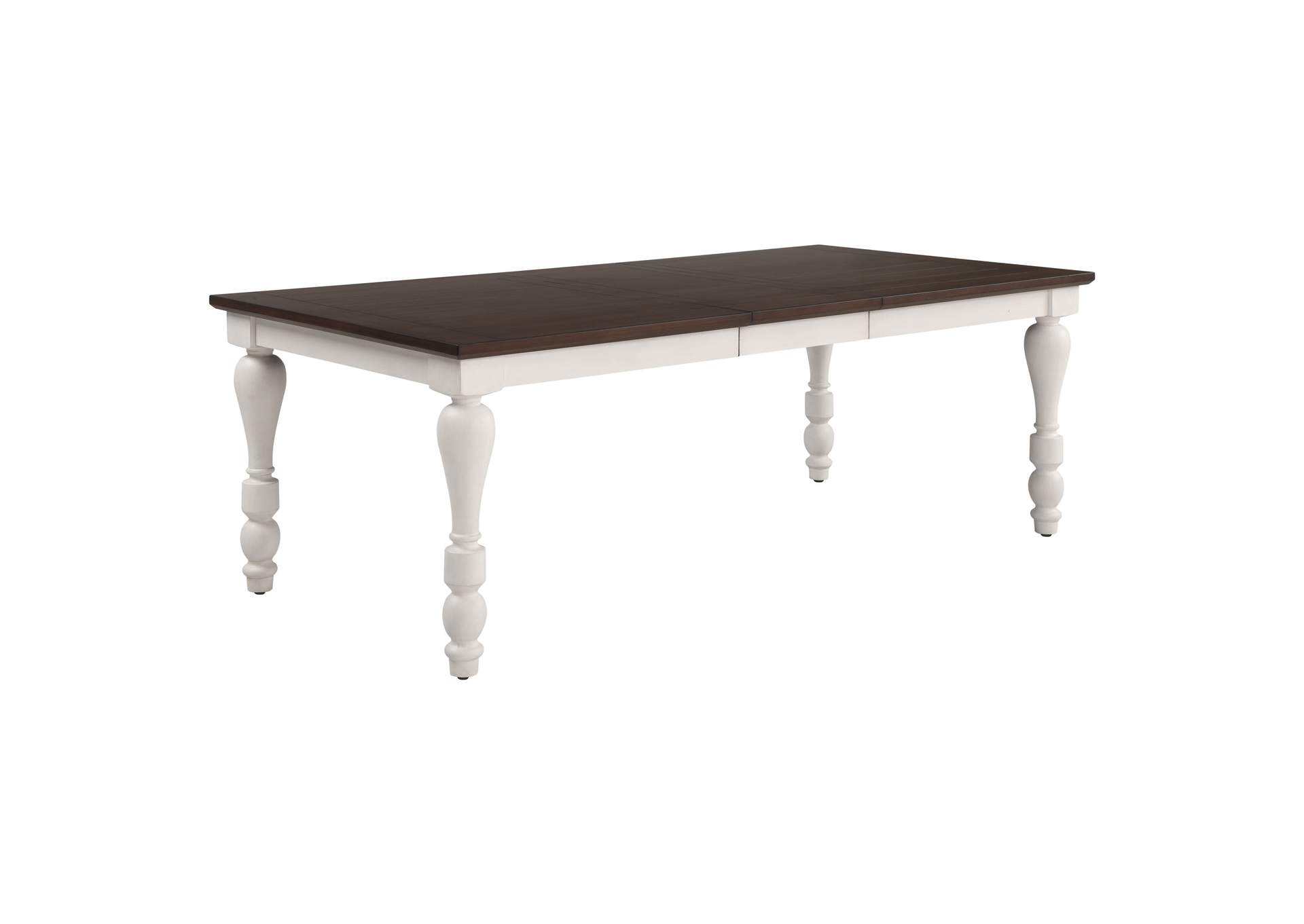 Madelyn Dining Table with Extension Leaf Dark Cocoa and Coastal White,Coaster Furniture