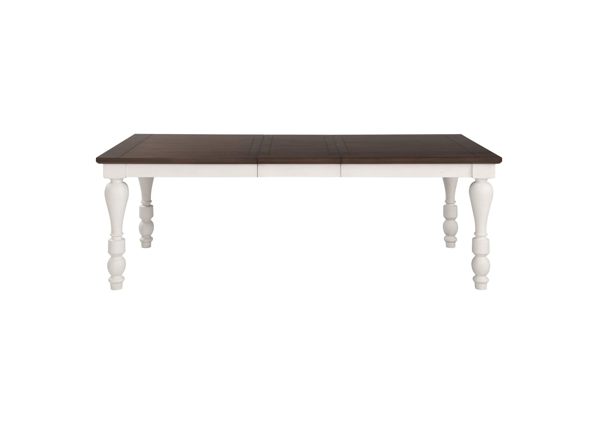 Madelyn Dining Table with Extension Leaf Dark Cocoa and Coastal White,Coaster Furniture