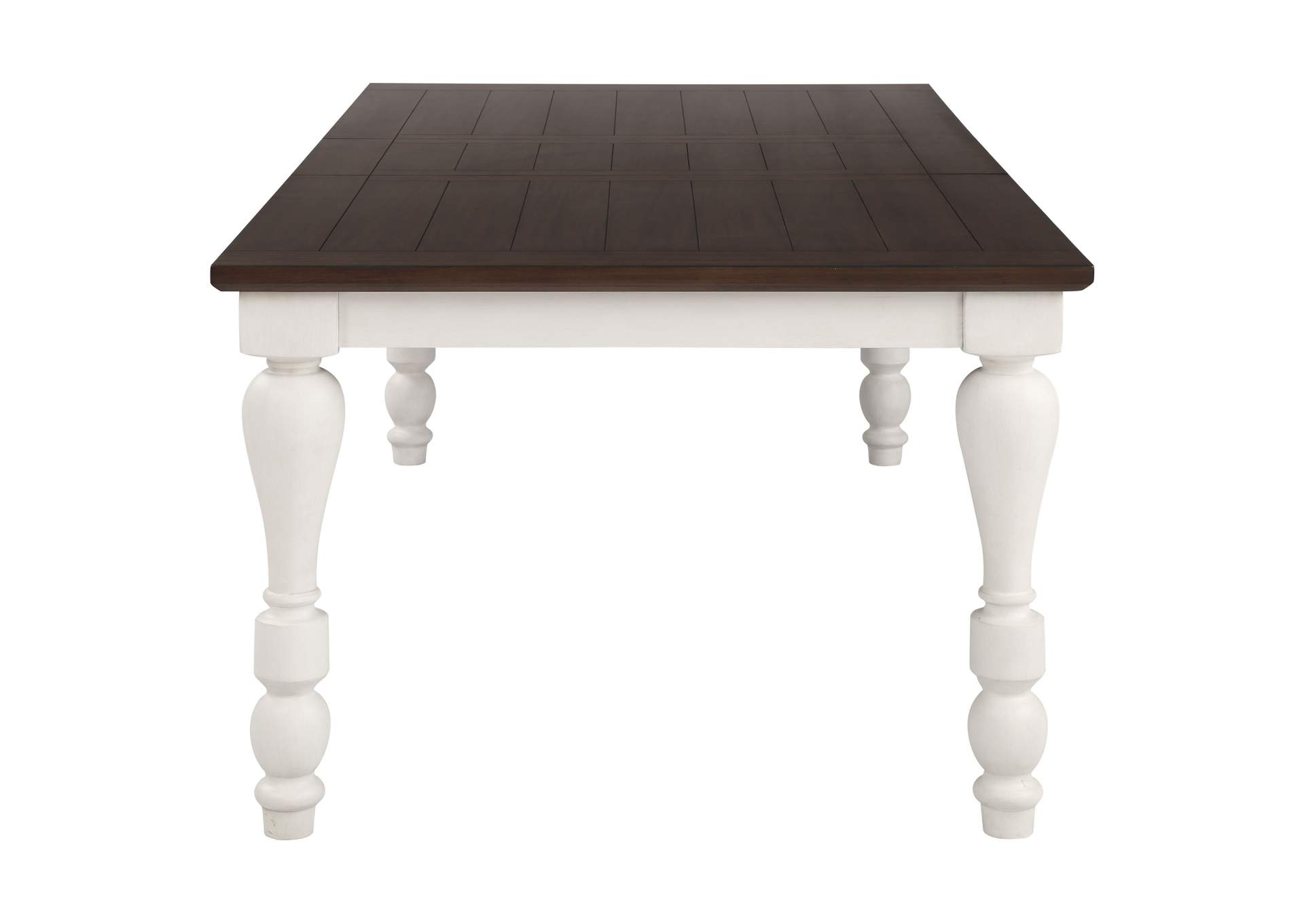 Madelyn Dining Table with Extension Leaf Dark Cocoa and Coastal White,Coaster Furniture