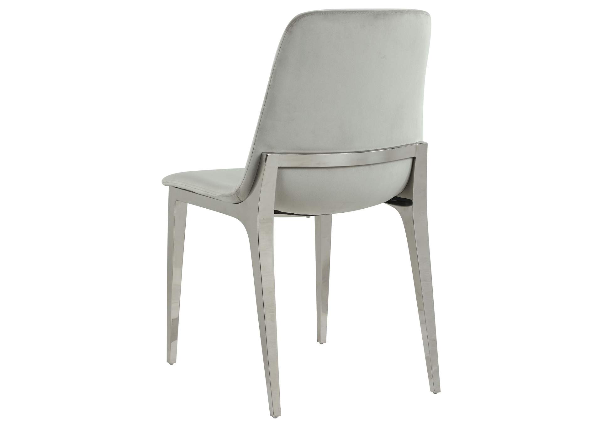 Irene Upholstered Side Chairs Light Grey and Chrome (Set of 4),Coaster Furniture