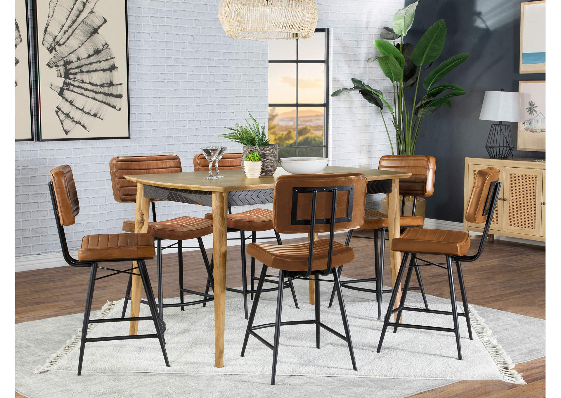 COUNTER HEIGHT TABLE 7 PC,Coaster Furniture