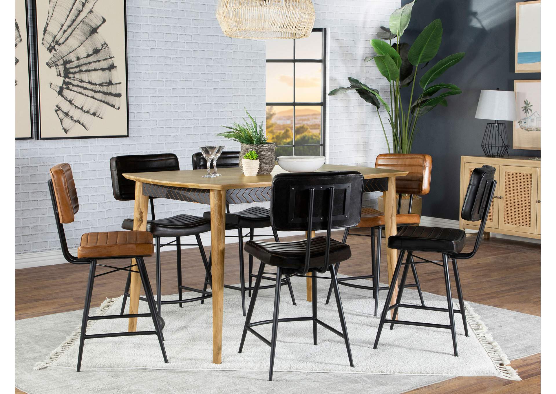 COUNTER HEIGHT TABLE 7 PC SET,Coaster Furniture