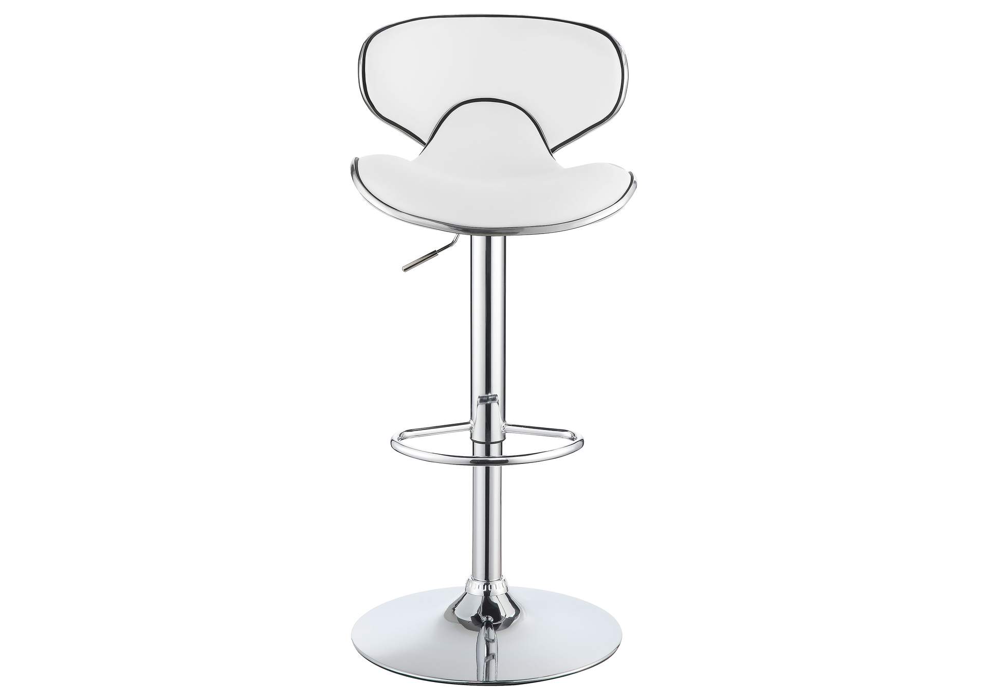 Edenton Upholstered Adjustable Height Bar Stools White and Chrome (Set of 2),Coaster Furniture