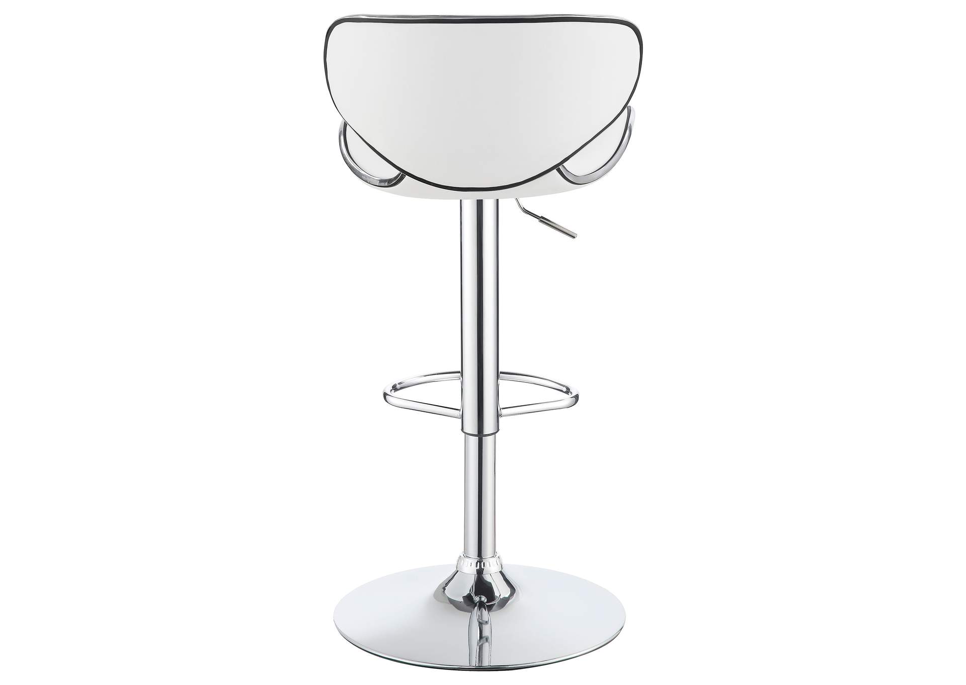 Edenton Upholstered Adjustable Height Bar Stools White and Chrome (Set of 2),Coaster Furniture