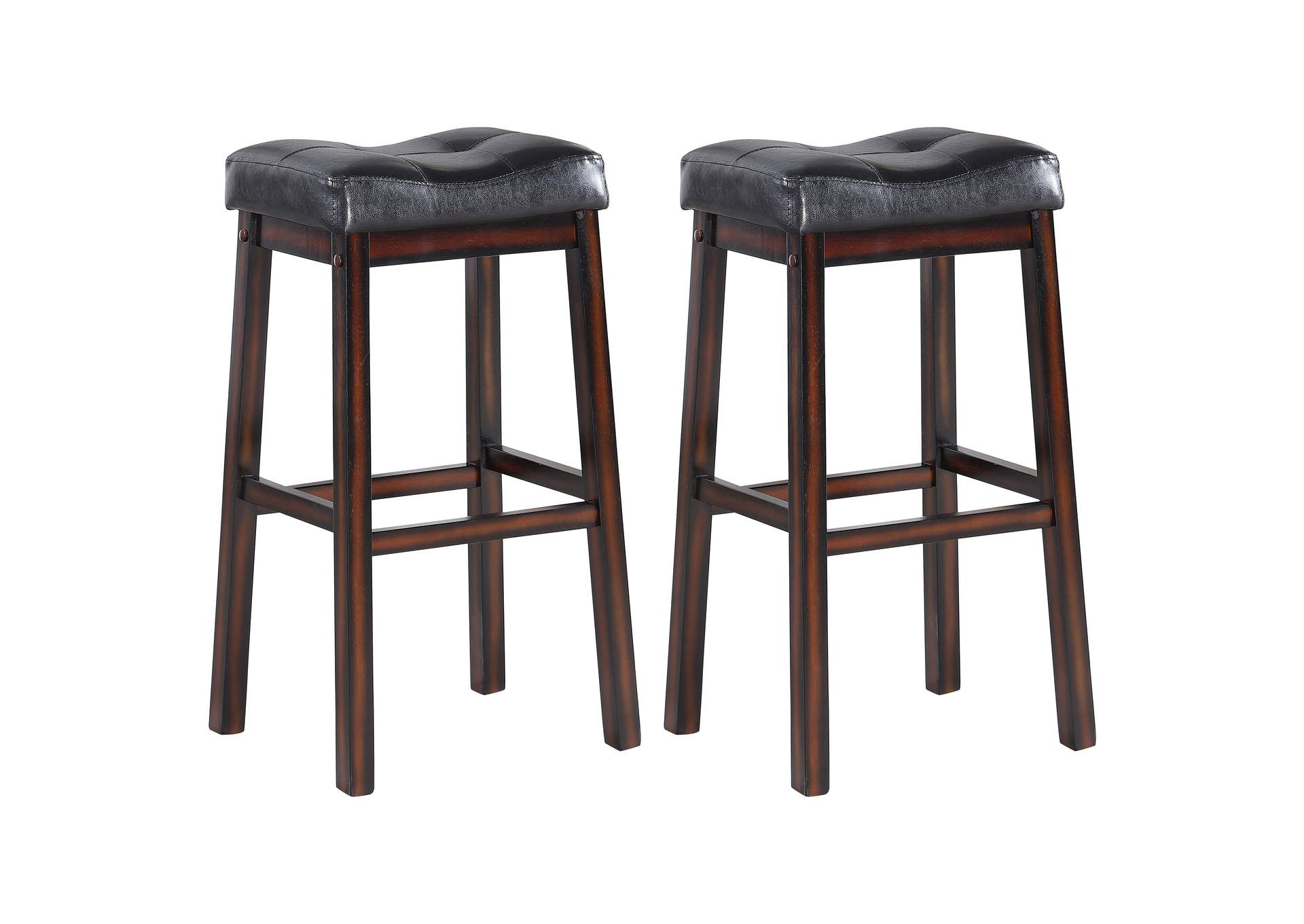 Donald Upholstered Bar Stools Black and Cappuccino (Set of 2),Coaster Furniture