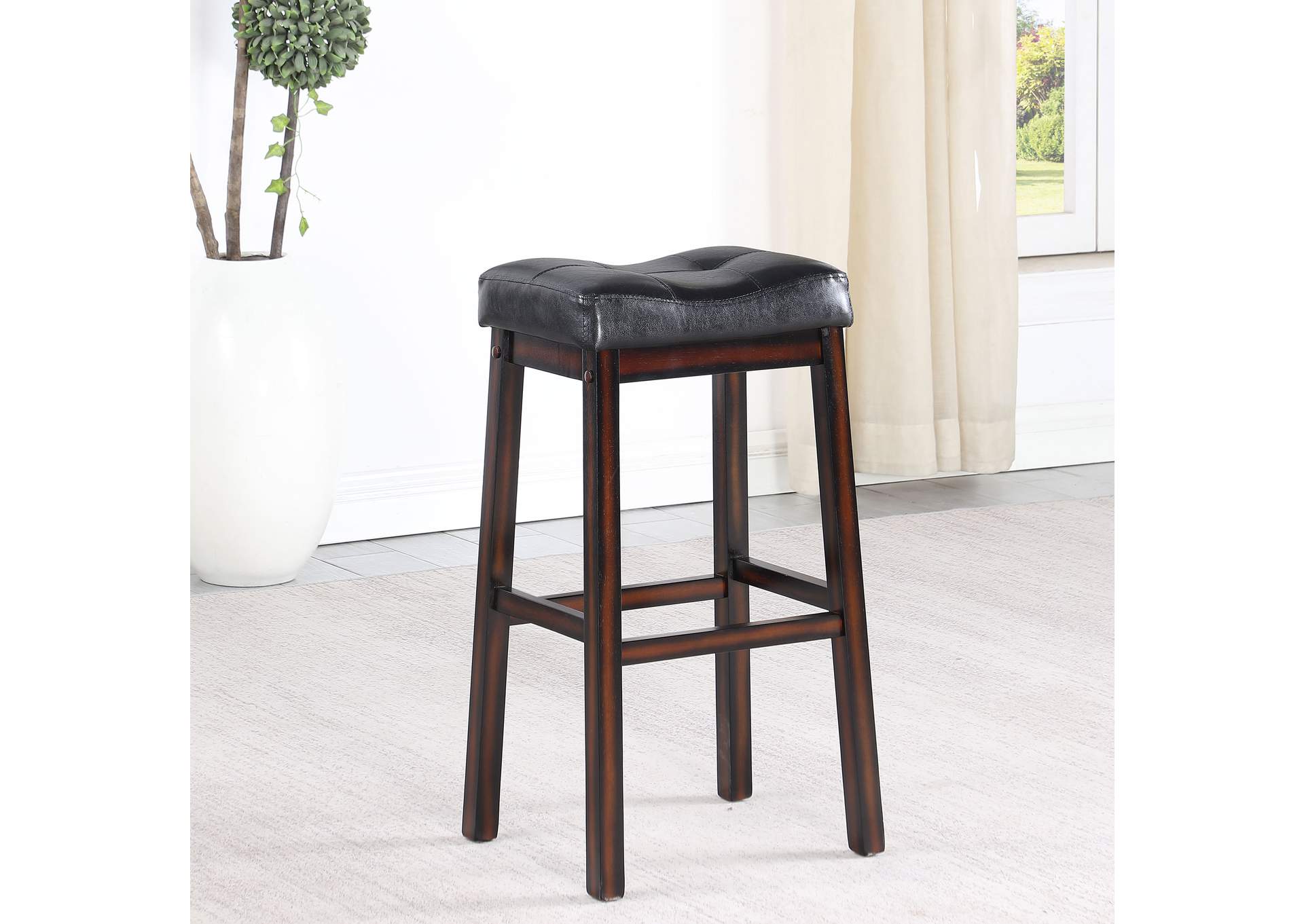 Donald Upholstered Bar Stools Black and Cappuccino (Set of 2),Coaster Furniture